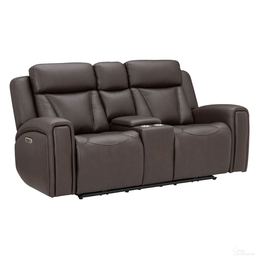 Maveric Power Zero Gravity Console Loveseat with Adjustable Headrests In Bette Coffee
