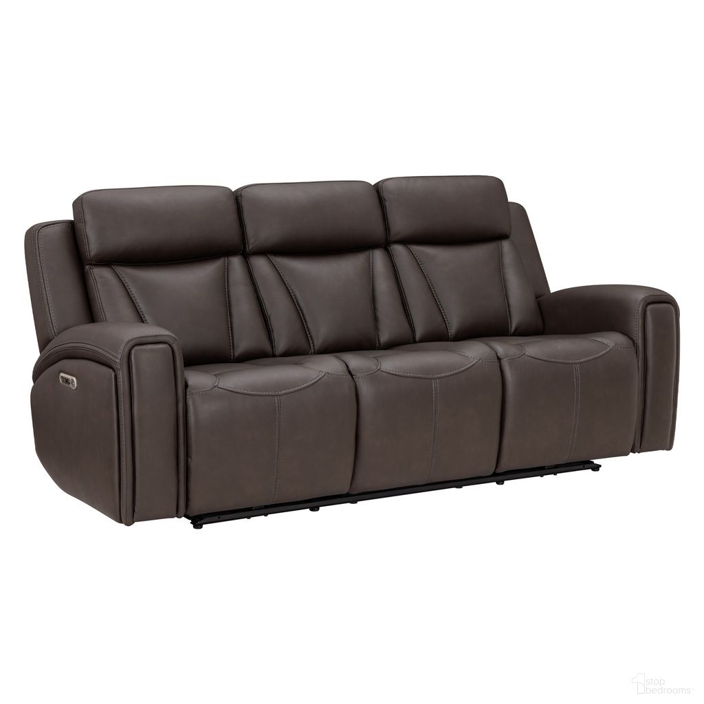 Maveric Zero Gravity Power Reclining Sofa with Drop Down Table with Adjustable Headrests In Bette Coffee