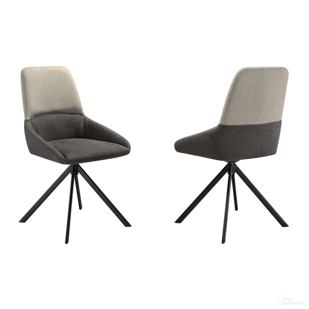The appearance of Maverick Swivel Fabric Upholstered Dining Chair Set of 2 In Gray designed by Armen Living in the modern / contemporary interior design. This gray piece of furniture was selected by 1StopBedrooms from Maverick Collection to add a touch of cosiness and style into your home. Sku: LCMVSIGRYBLK. Material: Steel. Chair Type: Side Chair.