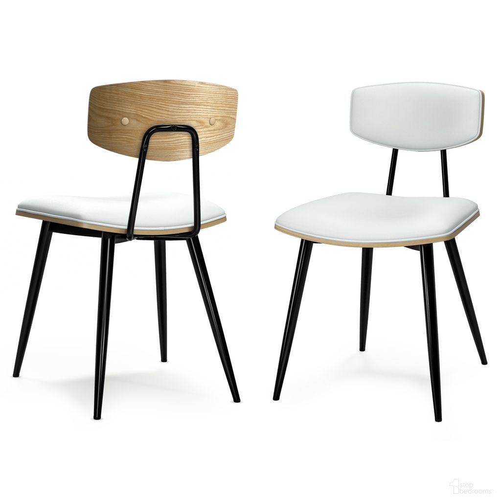 The appearance of Mavis Vegan Faux Leather Dining Chair Set of 2 In White designed by Simpli Home in the transitional interior design. This white piece of furniture was selected by 1StopBedrooms from Mavis Collection to add a touch of cosiness and style into your home. Sku: AXCMAVDC-WH. Material: Bentwood. Chair Type: Side Chair.