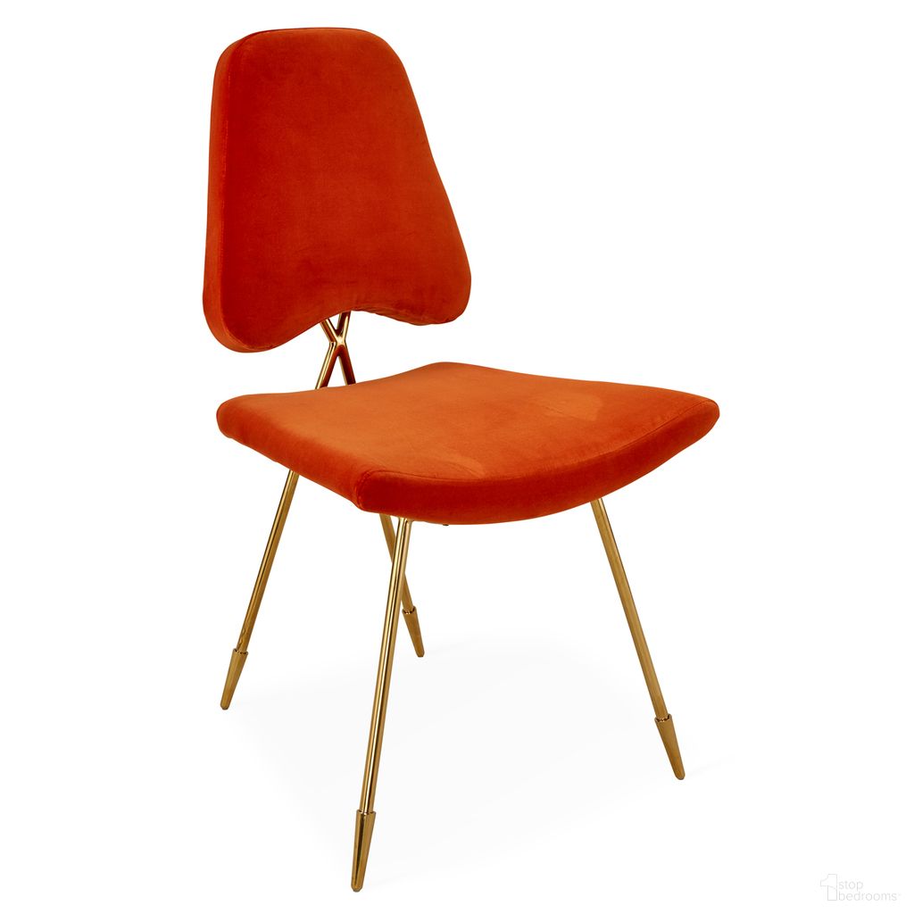 The appearance of Maxime Dining Chair In Varese Persimmon designed by Jonathan Adler in the modern / contemporary interior design. This varese persimmon piece of furniture was selected by 1StopBedrooms from Maxime Collection to add a touch of cosiness and style into your home. Sku: 30660. Material: Polyester. Chair Type: Side Chair.