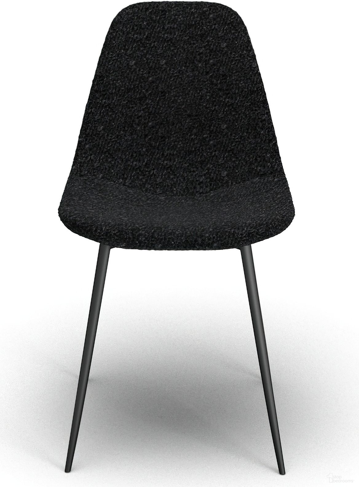 Maxine Boucle Side Chair Set of 2 In Black