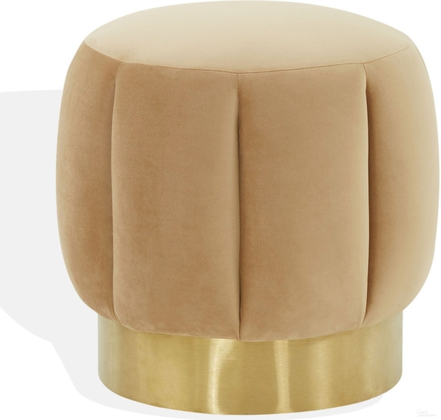 The appearance of Maxine Channel Tufted Otttoman In Light Brown and Gold designed by Safavieh Couture in the modern / contemporary interior design. This light brown and gold piece of furniture was selected by 1StopBedrooms from Maxine Collection to add a touch of cosiness and style into your home. Sku: SFV4707R. Material: Wood.