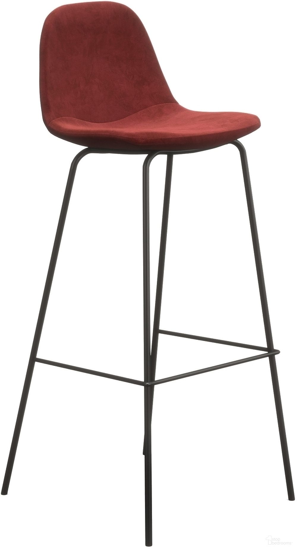 The appearance of Maxine Velvet Bar Height Stools Set of 2 In Claret designed by Aeon in the modern / contemporary interior design. This claret piece of furniture was selected by 1StopBedrooms from Maxine Collection to add a touch of cosiness and style into your home. Sku: AE9013-Bar-Claret. Material: Plywood.