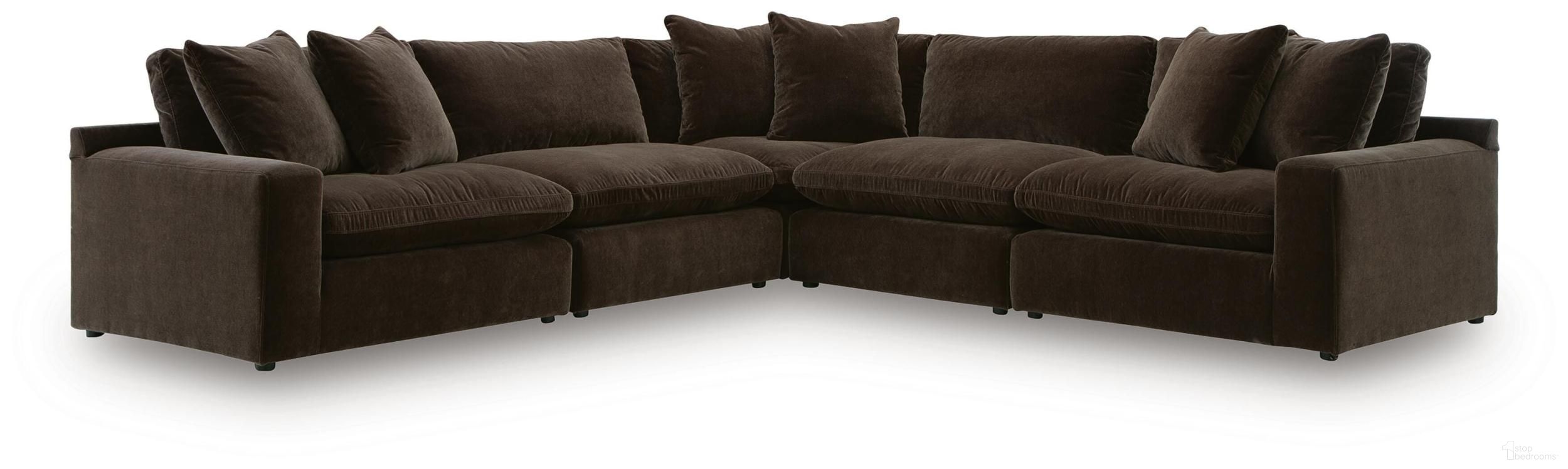 Maxton Heights 5-Piece Sectional In Bittersweet