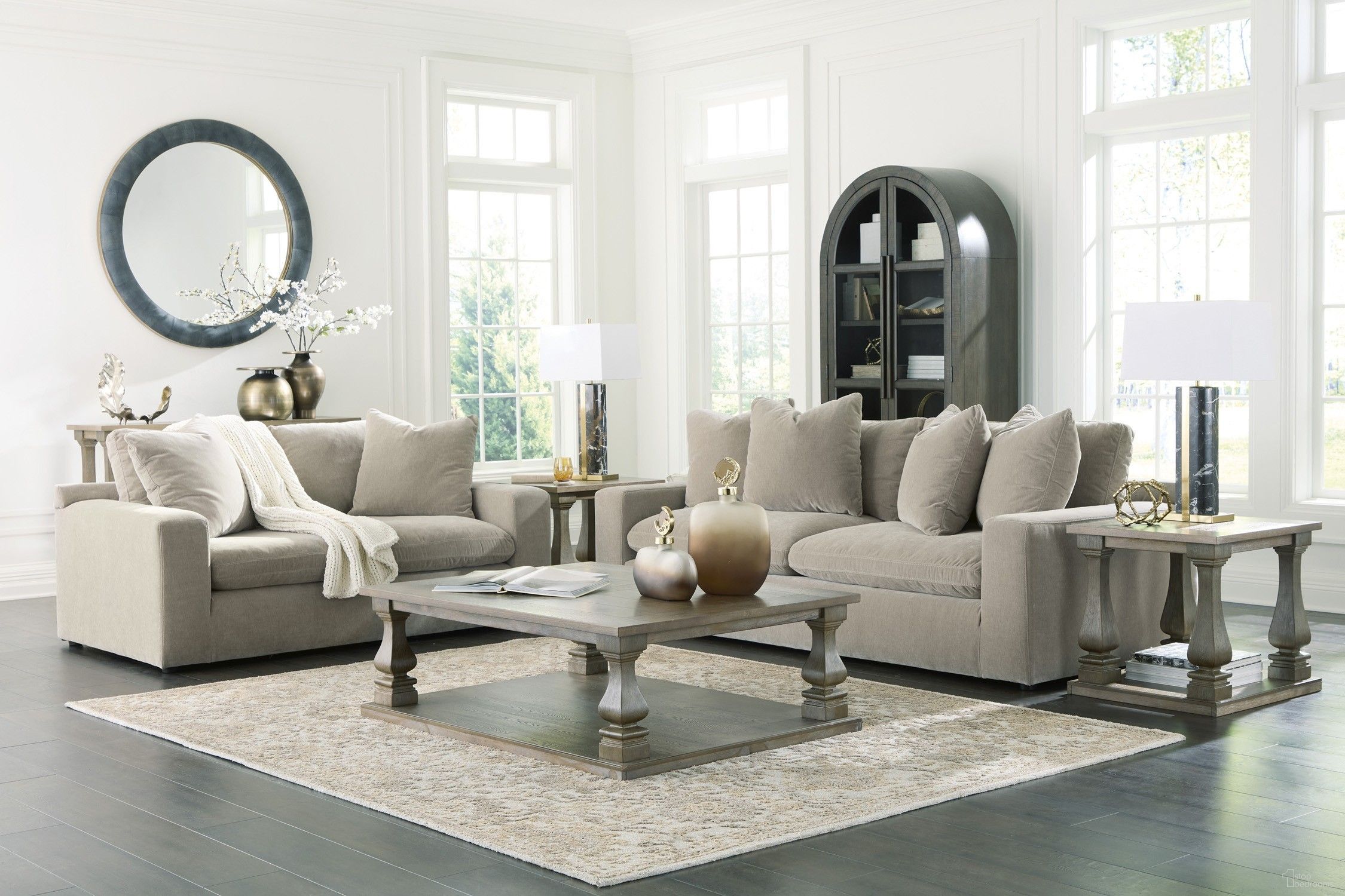 Maxton Heights Living Room Set In Pebble