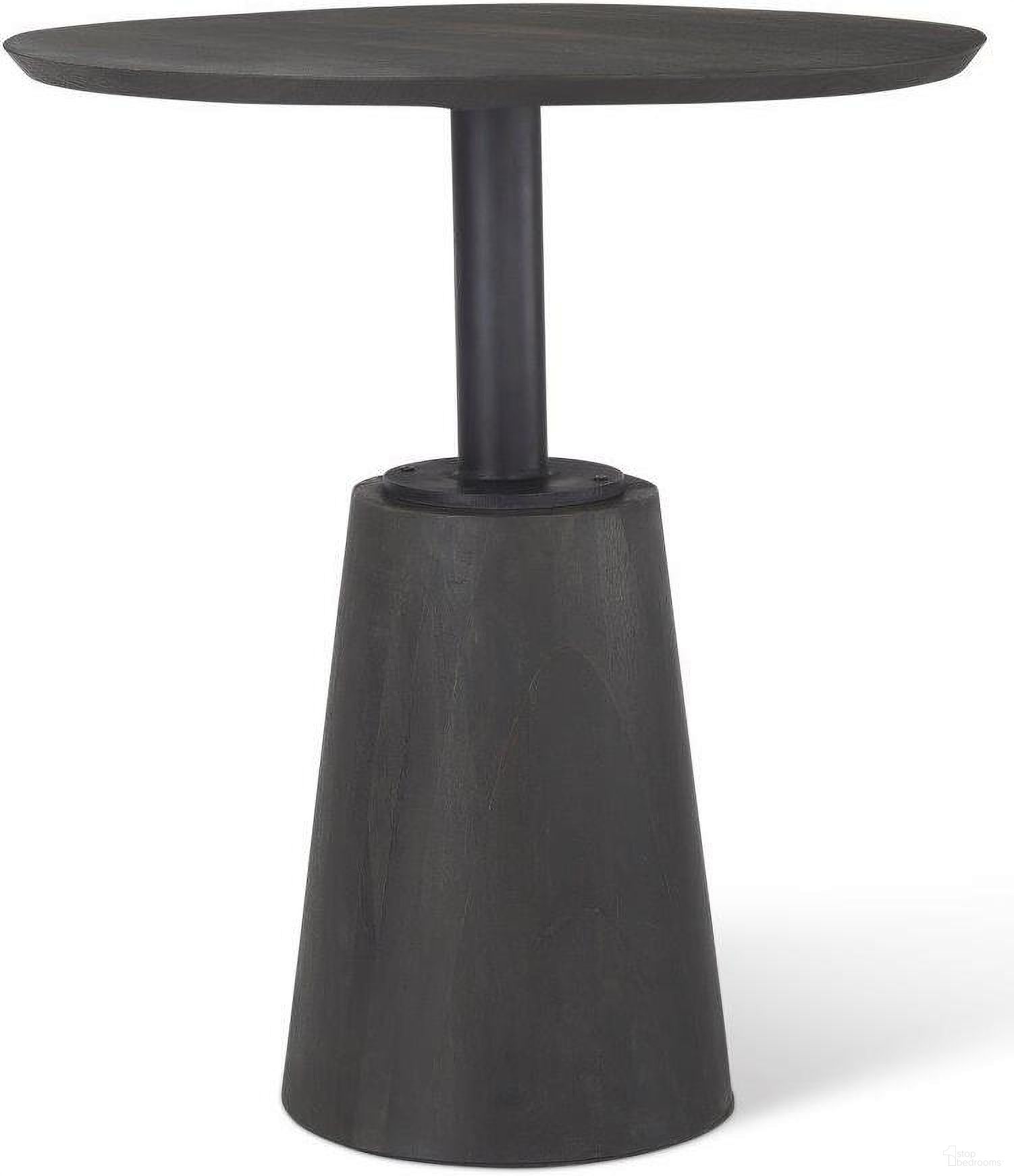 The appearance of Maxwell 32 Inch Round Black-Brown Wood Tabletop And Base With Black Metal Accent Pedestal Bistro Table designed by Mercana in the traditional interior design. This black and brown piece of furniture  was selected by 1StopBedrooms from Maxwell Collection to add a touch of cosiness and style into your home. Sku: 69926-AB. Table Base Style: Pedestal. Table Top Shape: Round. Material: Wood. Size: 32".