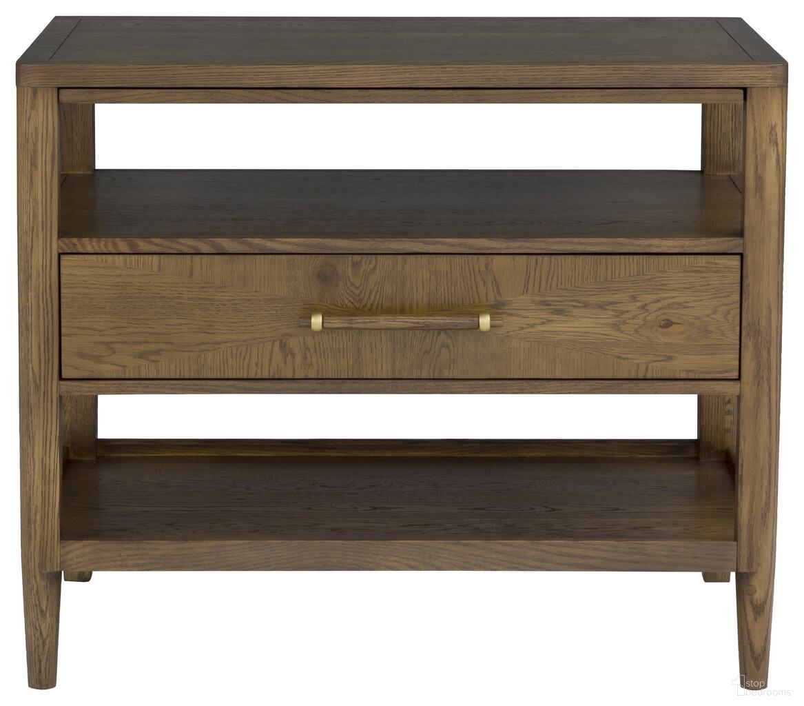 The appearance of Maxwell Nightstand In Caramel designed by Fairfield Chair in the modern / contemporary interior design. This caramel piece of furniture was selected by 1StopBedrooms from Maxwell Collection to add a touch of cosiness and style into your home. Sku: 8057-BS-C. Material: Veneer.