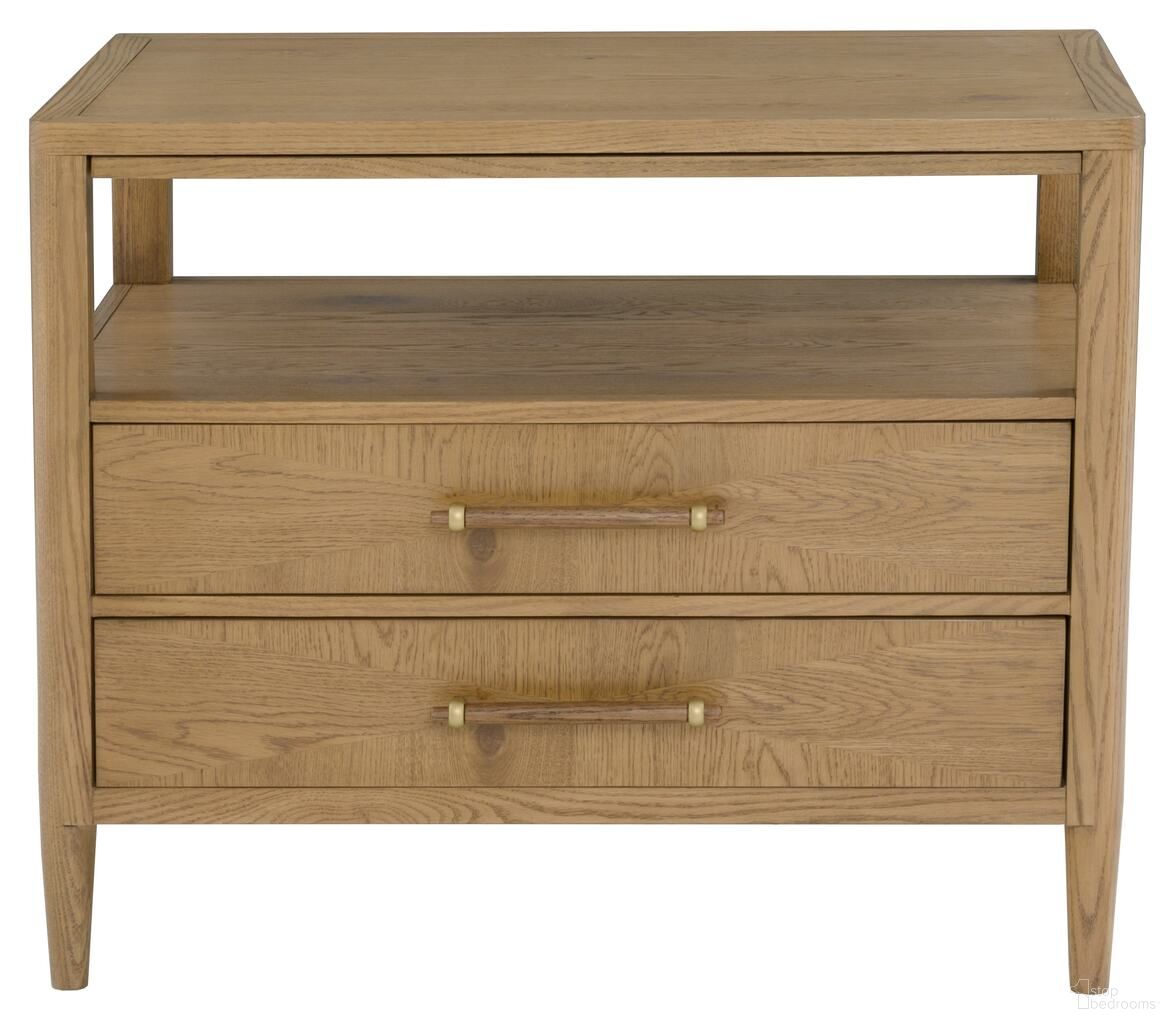 The appearance of Maxwell Nightstand In Sunlit Oak designed by Fairfield Chair in the modern / contemporary interior design. This sunlit oak piece of furniture  was selected by 1StopBedrooms from Maxwell Collection to add a touch of cosiness and style into your home. Sku: 8057-SB-S. Material: Veneer.
