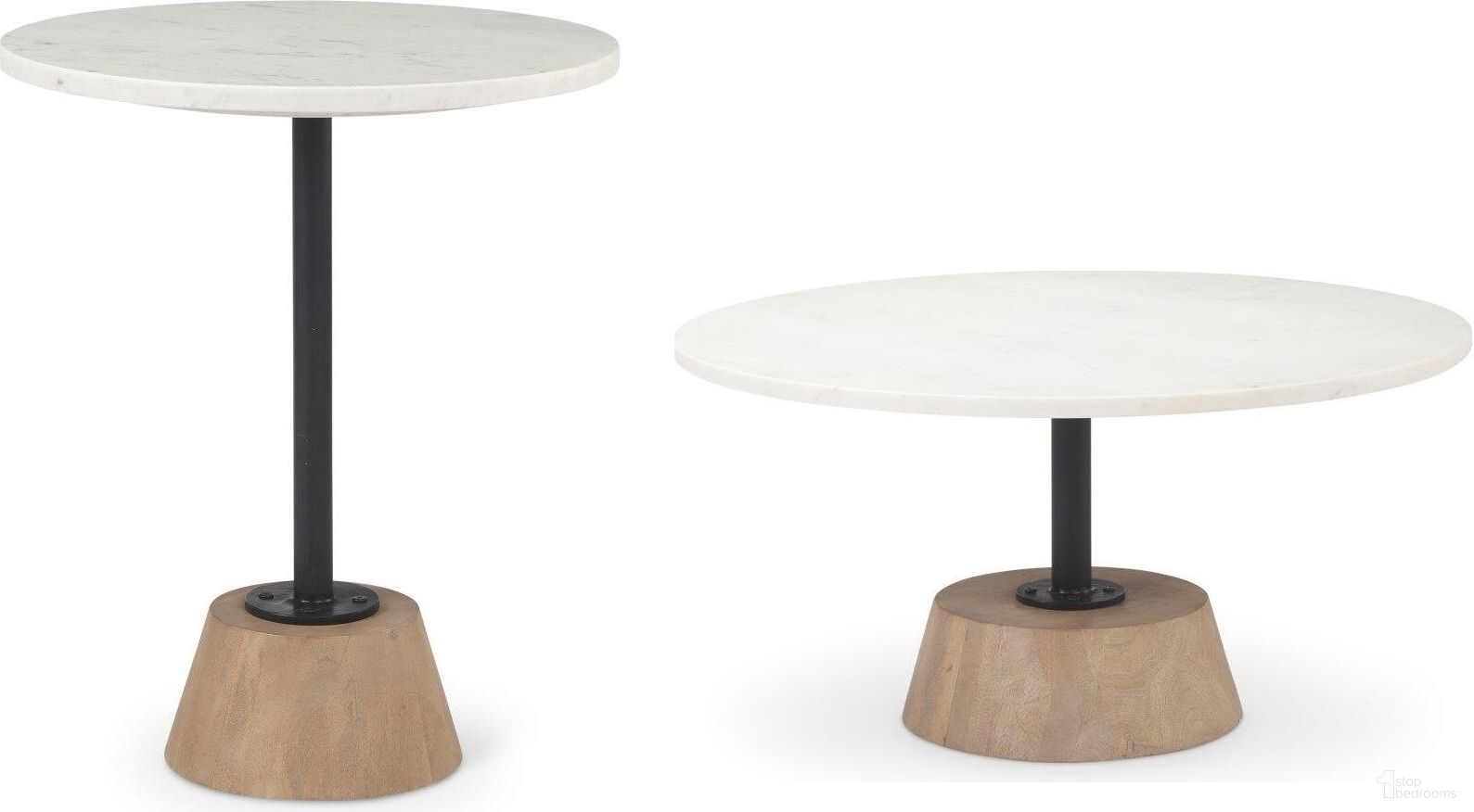 Maxwell Occasional Table Set In White and Black by Mercana 1StopBedrooms