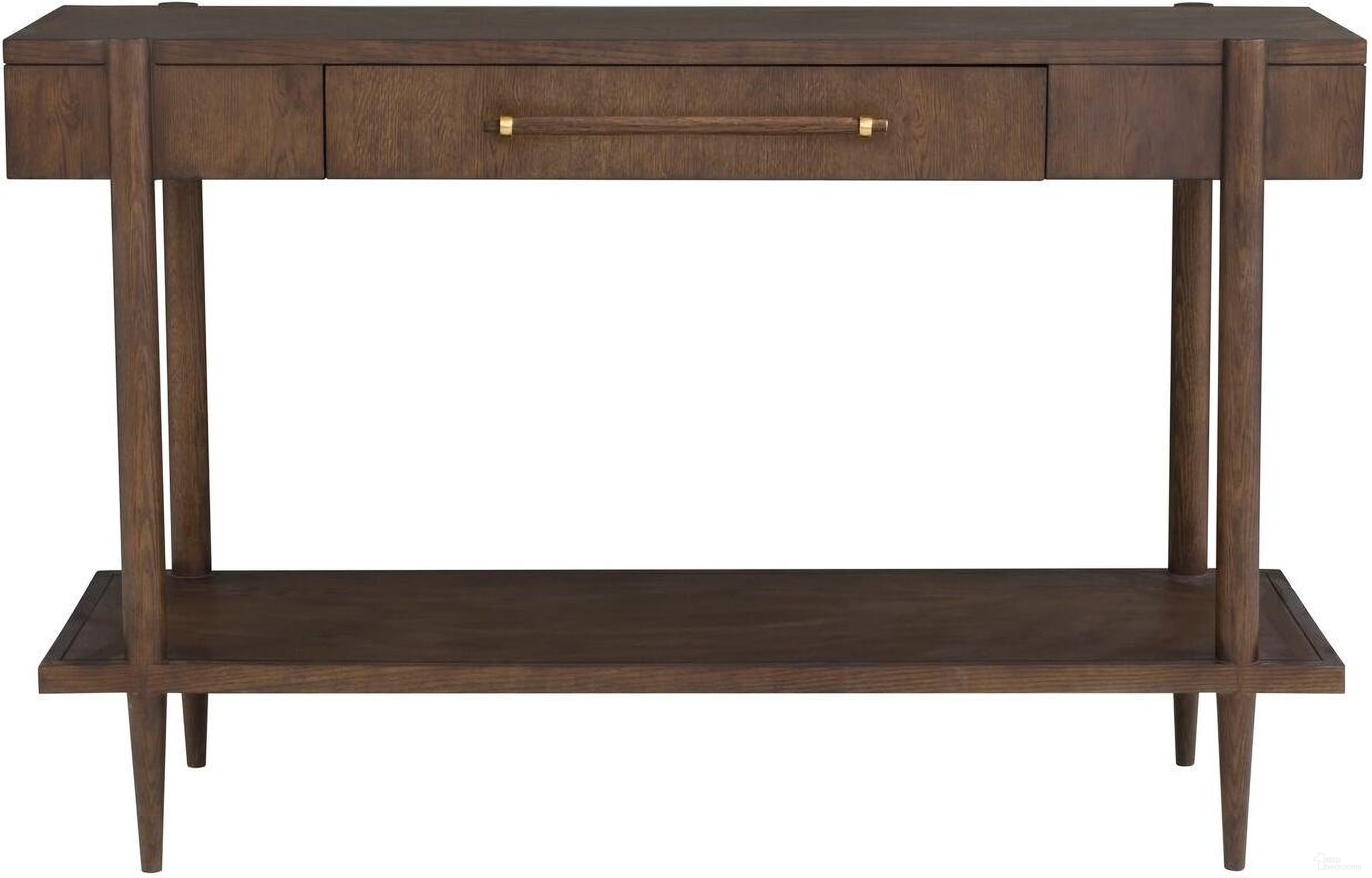 The appearance of Maxwell One Drawer Console Table In Caramel designed by Fairfield Chair in the modern / contemporary interior design. This caramel piece of furniture  was selected by 1StopBedrooms from Maxwell Collection to add a touch of cosiness and style into your home. Sku: 8057-99-C. Material: Solid Oak.