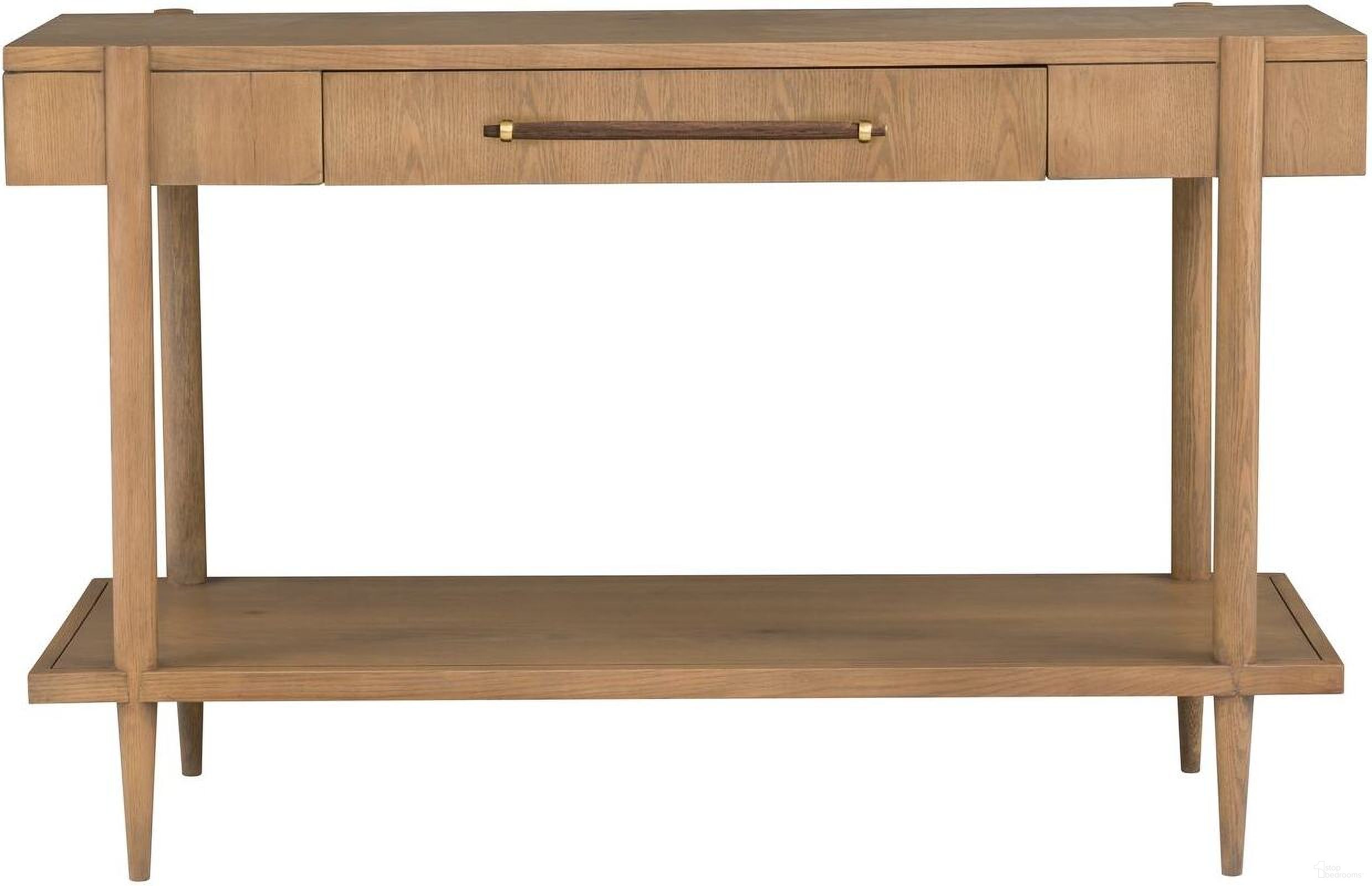 The appearance of Maxwell One Drawer Console Table In Sunlit Oak designed by Fairfield Chair in the modern / contemporary interior design. This sunlit oak piece of furniture was selected by 1StopBedrooms from Maxwell Collection to add a touch of cosiness and style into your home. Sku: 8057-99-S. Material: Solid Oak.