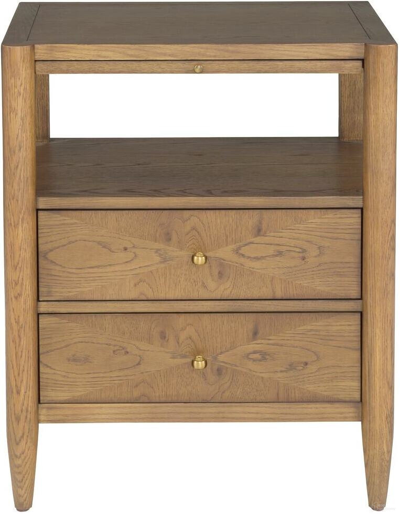 The appearance of Maxwell Petite Nightstand In Sunlit Oak designed by Fairfield Chair in the modern / contemporary interior design. This sunlit oak piece of furniture was selected by 1StopBedrooms from Maxwell Collection to add a touch of cosiness and style into your home. Sku: 8057-SN-S. Material: Solid Oak.
