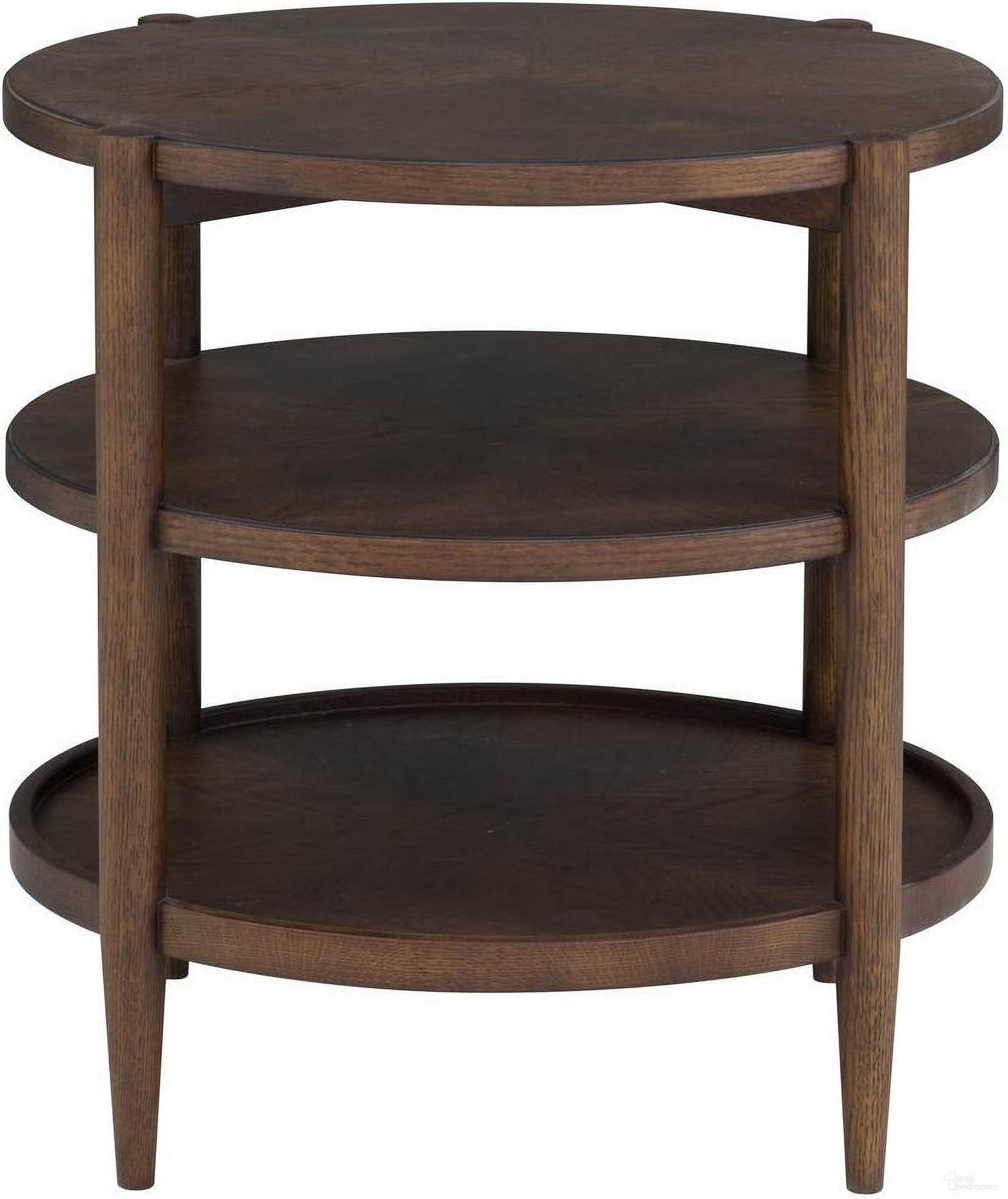 The appearance of Maxwell Round End Table In Caramel designed by Fairfield Chair in the modern / contemporary interior design. This caramel piece of furniture  was selected by 1StopBedrooms from Maxwell Collection to add a touch of cosiness and style into your home. Sku: 8057-19-C. Material: Solid Oak.