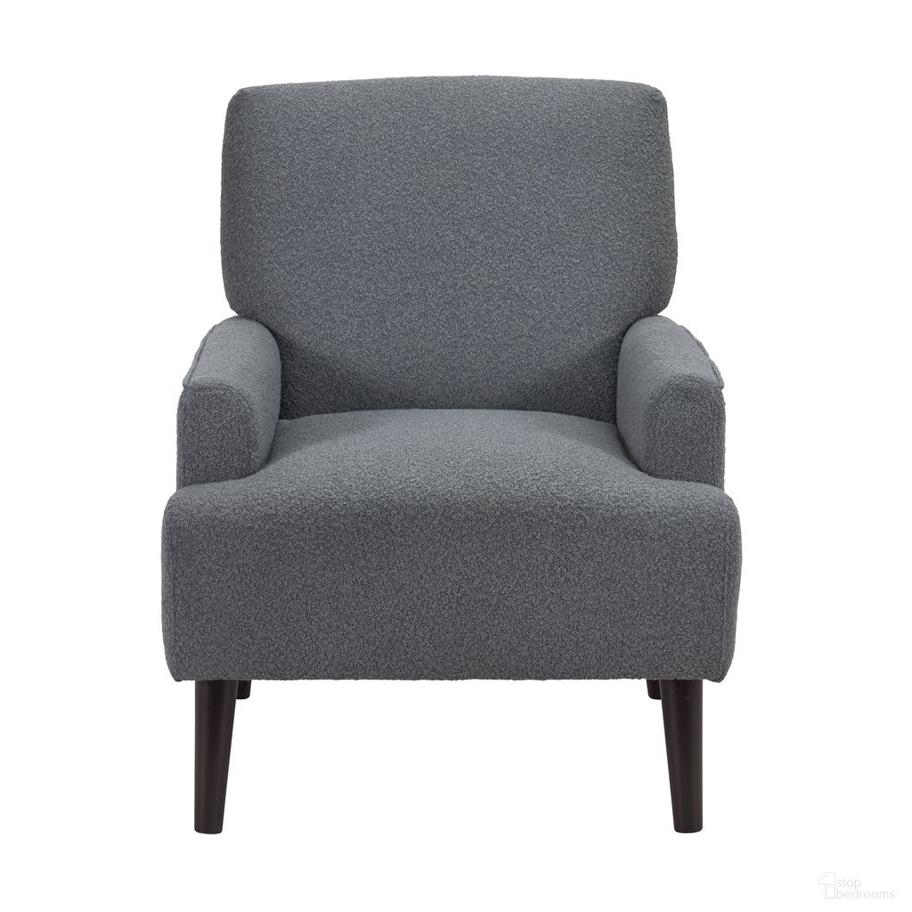 The appearance of May Boucle Chair In Grey and Espresso designed by Picket House in the transitional interior design. This grey/espresso piece of furniture was selected by 1StopBedrooms from May Collection to add a touch of cosiness and style into your home. Sku: U-4410-8333-100. Material: Polyester.