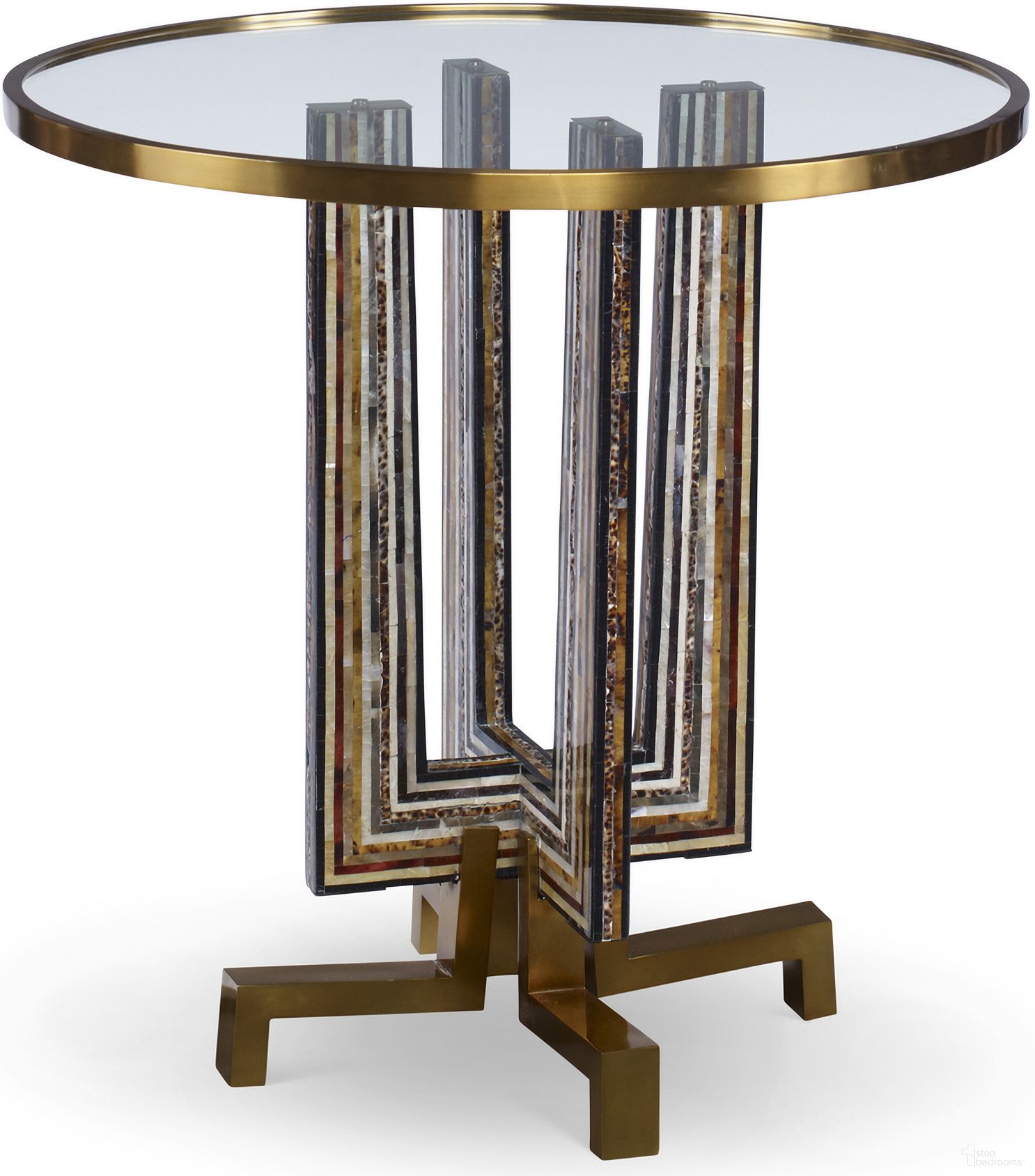 The appearance of Maya Occasional Table In Brass designed by Maitland-Smith in the bohemian interior design. This brass piece of furniture  was selected by 1StopBedrooms from Maitland Smith Collection to add a touch of cosiness and style into your home. Sku: 8335-36. Material: Cast Brass.