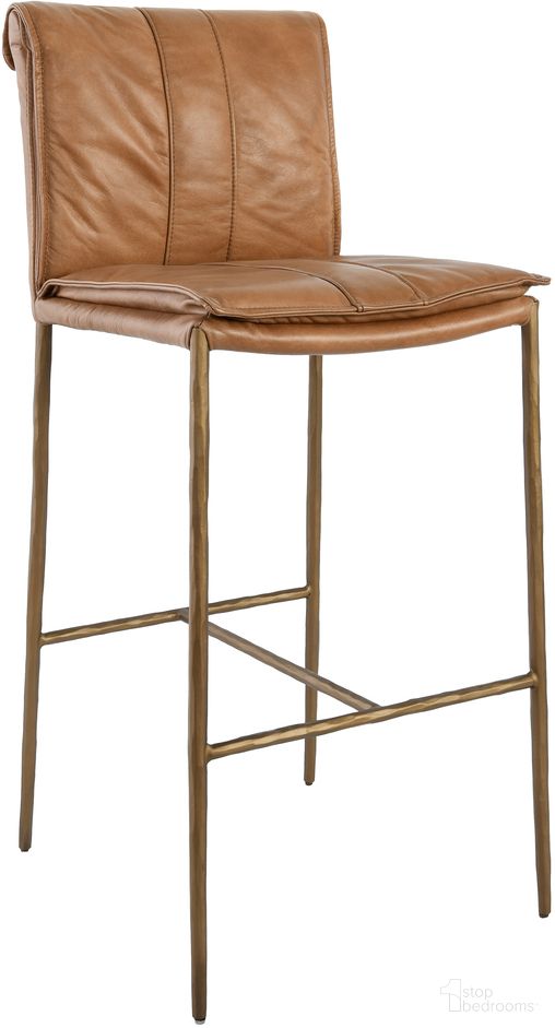 The appearance of Mayer 30 Inch Barstool In Adobe Tan designed by Classic Home in the transitional interior design. This adobe tan piece of furniture was selected by 1StopBedrooms from Mayer Collection to add a touch of cosiness and style into your home. Sku: 53004332. Material: Top Grain Leather.