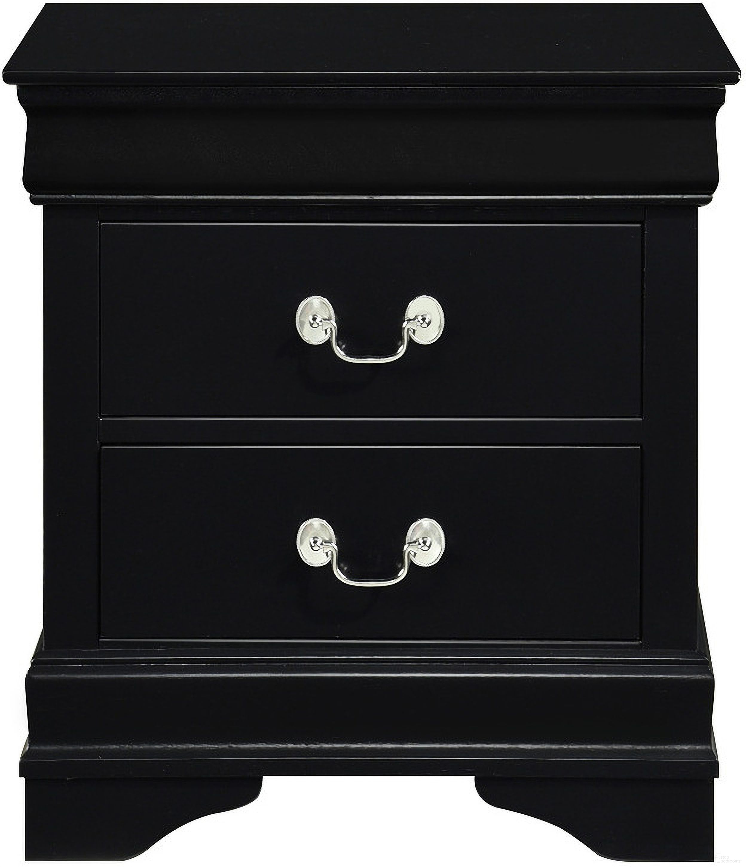 The appearance of Mayville Burnished Black Nightstand designed by Homelegance in the modern / contemporary interior design. This black piece of furniture was selected by 1StopBedrooms from Mayville Collection to add a touch of cosiness and style into your home. Sku: 2147BK-4. Material: Wood.