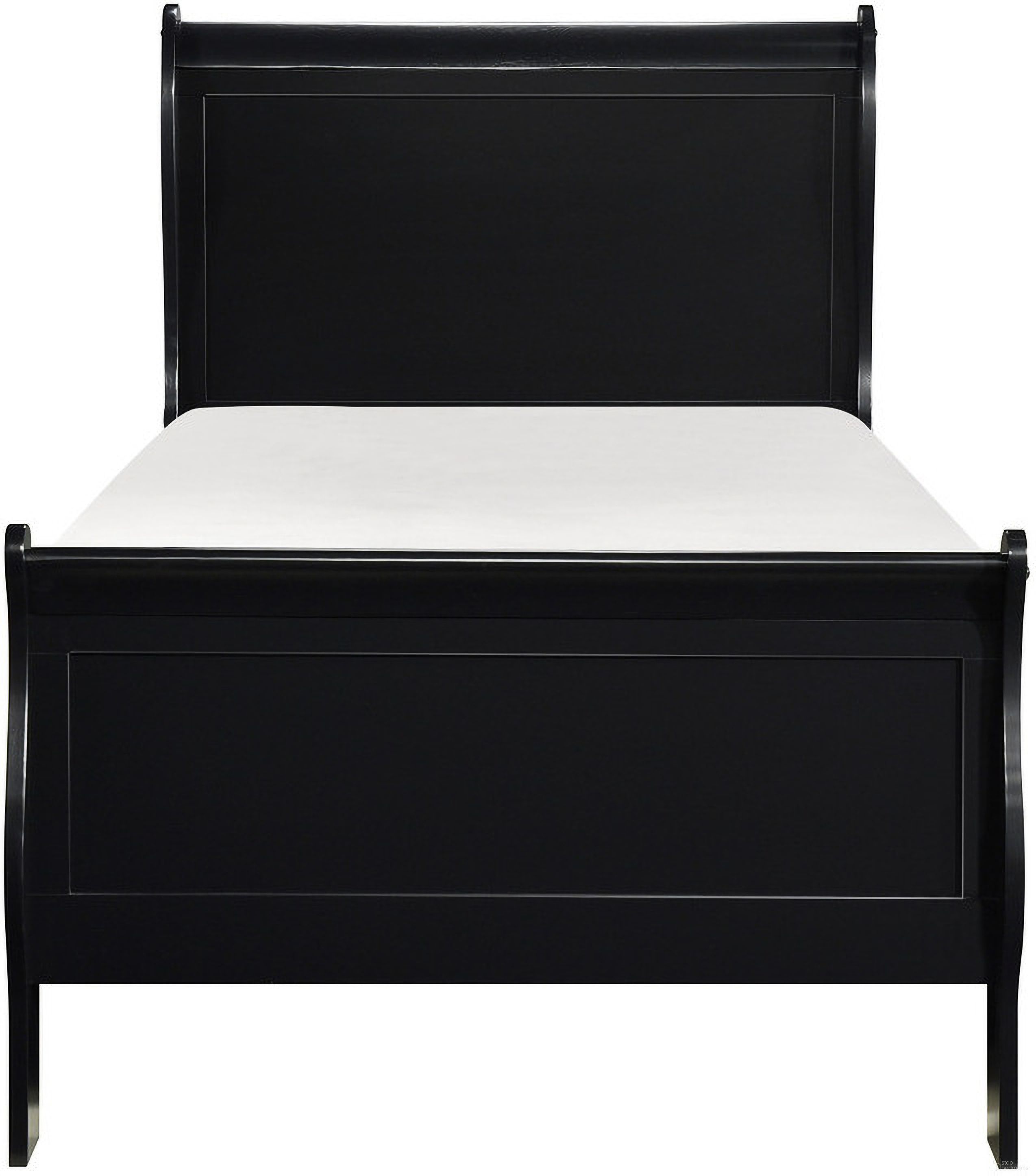 The appearance of Mayville Burnished Black Twin Sleigh Bed designed by Homelegance in the modern / contemporary interior design. This black piece of furniture was selected by 1StopBedrooms from Mayville Collection to add a touch of cosiness and style into your home. Sku: 2147TBK-1;2147TBK-3. Bed Type: Sleigh Bed. Material: Wood. Bed Size: Twin.