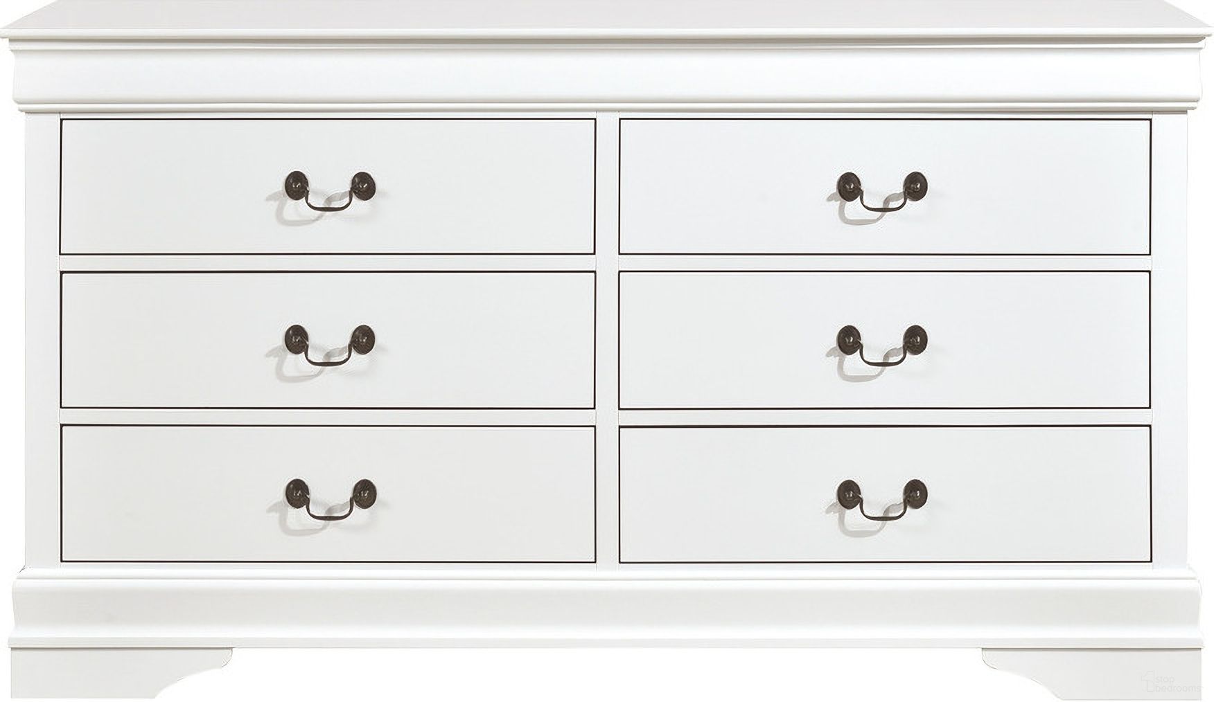 The appearance of Mayville Dresser In White designed by Homelegance in the traditional interior design. This white piece of furniture was selected by 1StopBedrooms from Mayville Collection to add a touch of cosiness and style into your home. Sku: 2147W-5. Material: Wood.