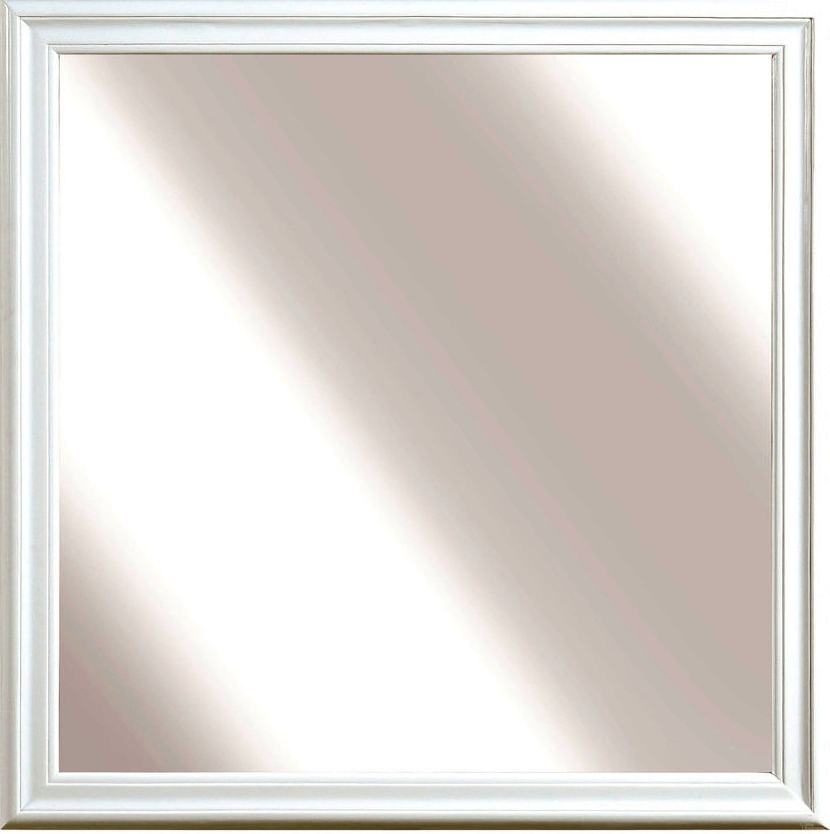 The appearance of Mayville Mirror In White designed by Homelegance in the traditional interior design. This white piece of furniture  was selected by 1StopBedrooms from Mayville Collection to add a touch of cosiness and style into your home. Sku: 2147W-6. Material: Wood.