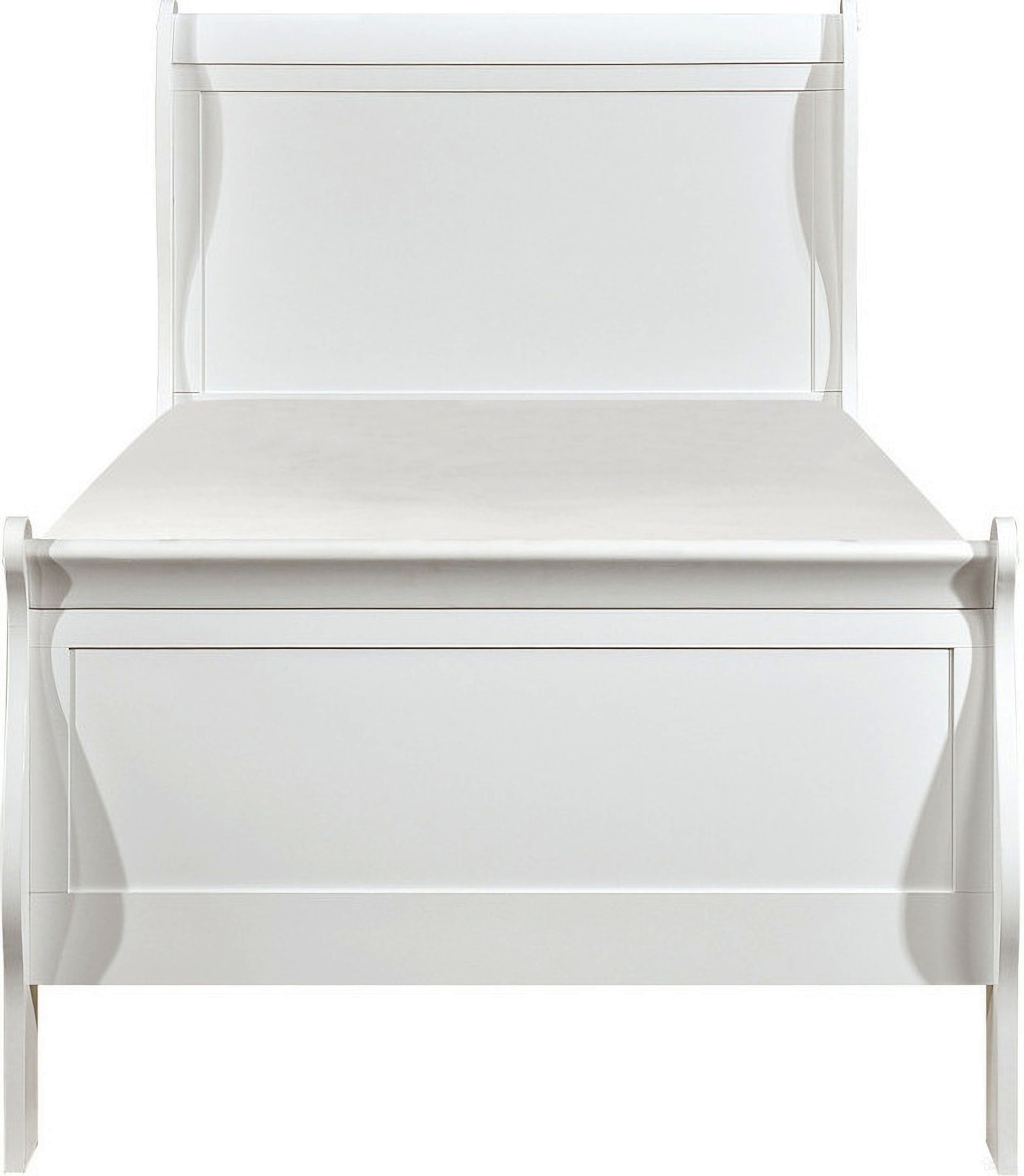 The appearance of Mayville Burnished White Twin Sleigh Bed designed by Homelegance in the modern / contemporary interior design. This white piece of furniture  was selected by 1StopBedrooms from Mayville Collection to add a touch of cosiness and style into your home. Sku: 2147TW-1;2147TW-3. Bed Type: Sleigh Bed. Material: Wood. Bed Size: Twin.