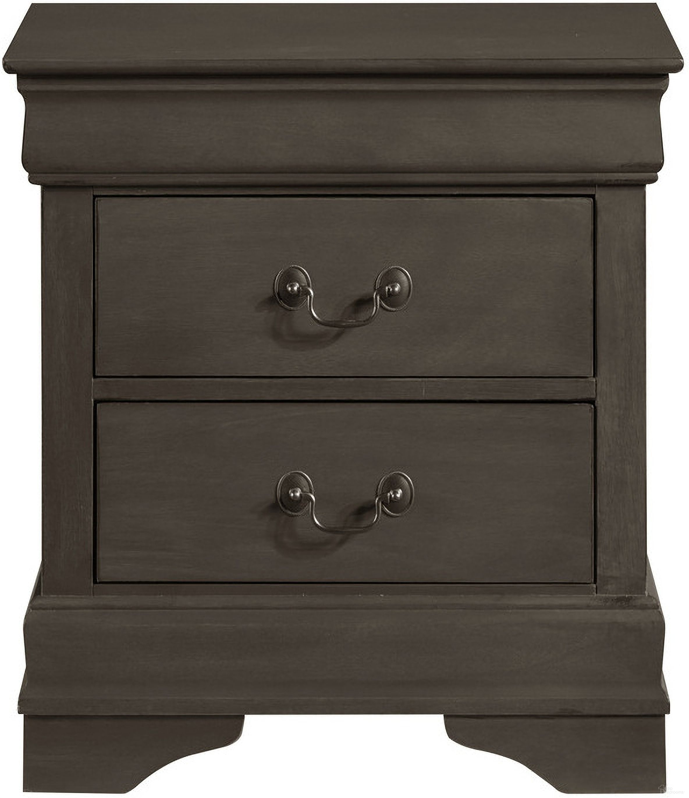 The appearance of Mayville Stained Grey Nightstand designed by Homelegance in the traditional interior design. This gray piece of furniture  was selected by 1StopBedrooms from Mayville Collection to add a touch of cosiness and style into your home. Sku: 2147SG-4. Material: Wood.