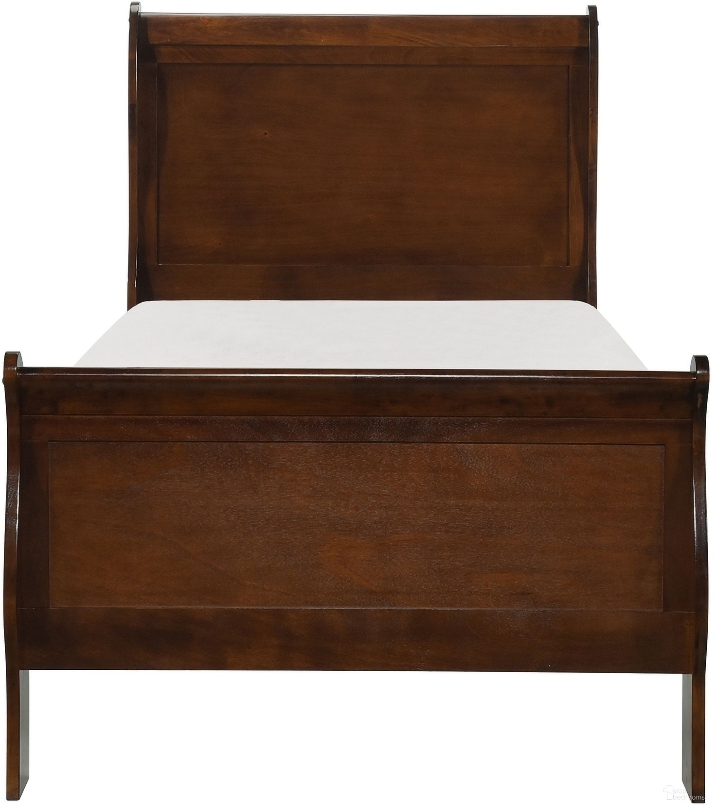 The appearance of Mayville Twin Sleigh Bed designed by Homelegance in the traditional interior design. This brown piece of furniture  was selected by 1StopBedrooms from Mayville Collection to add a touch of cosiness and style into your home. Sku: 2147T-1;2147T-3. Bed Type: Sleigh Bed. Material: Wood. Bed Size: Twin.