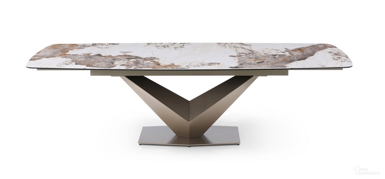 The appearance of MC Pandora Extension Table In Brown designed by J&M in the modern / contemporary interior design. This brown piece of furniture  was selected by 1StopBedrooms from Pandora Collection to add a touch of cosiness and style into your home. Sku: 17233-T. Table Base Style: Pedestal. Table Top Shape: Rectangular. Size: 39" x 71".