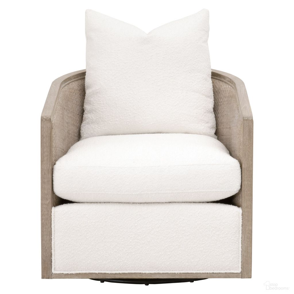 The appearance of McGuire Boucle Swivel Club Chair In Snow and Natural Gray designed by Essentials For Living in the transitional interior design. This snow/natural gray piece of furniture was selected by 1StopBedrooms from Stitch & Hand Collection to add a touch of cosiness and style into your home. Sku: 6643.BOU-SNO/NG. Material: Rattan.