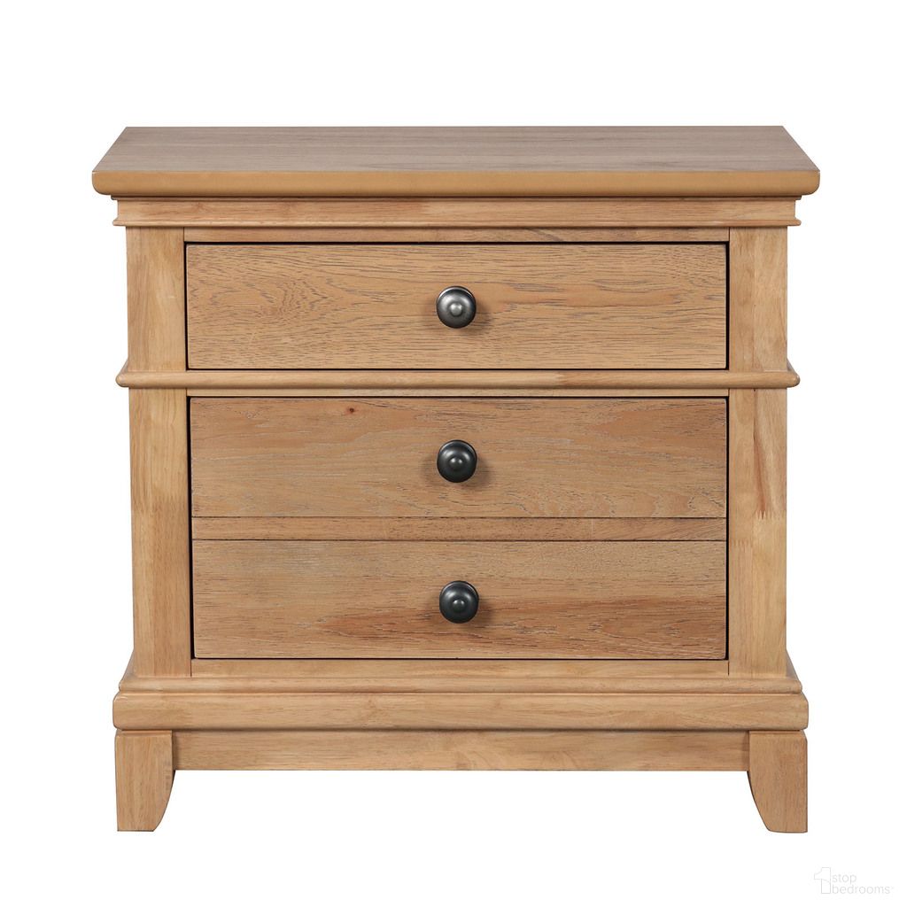 The appearance of McHenry Nightstand In Natural Oak designed by Furniture of America in the country / farmhouse interior design. This natural oak piece of furniture was selected by 1StopBedrooms from McHenry Collection to add a touch of cosiness and style into your home. Sku: FM7706NT-N. Material: Rubberwood.