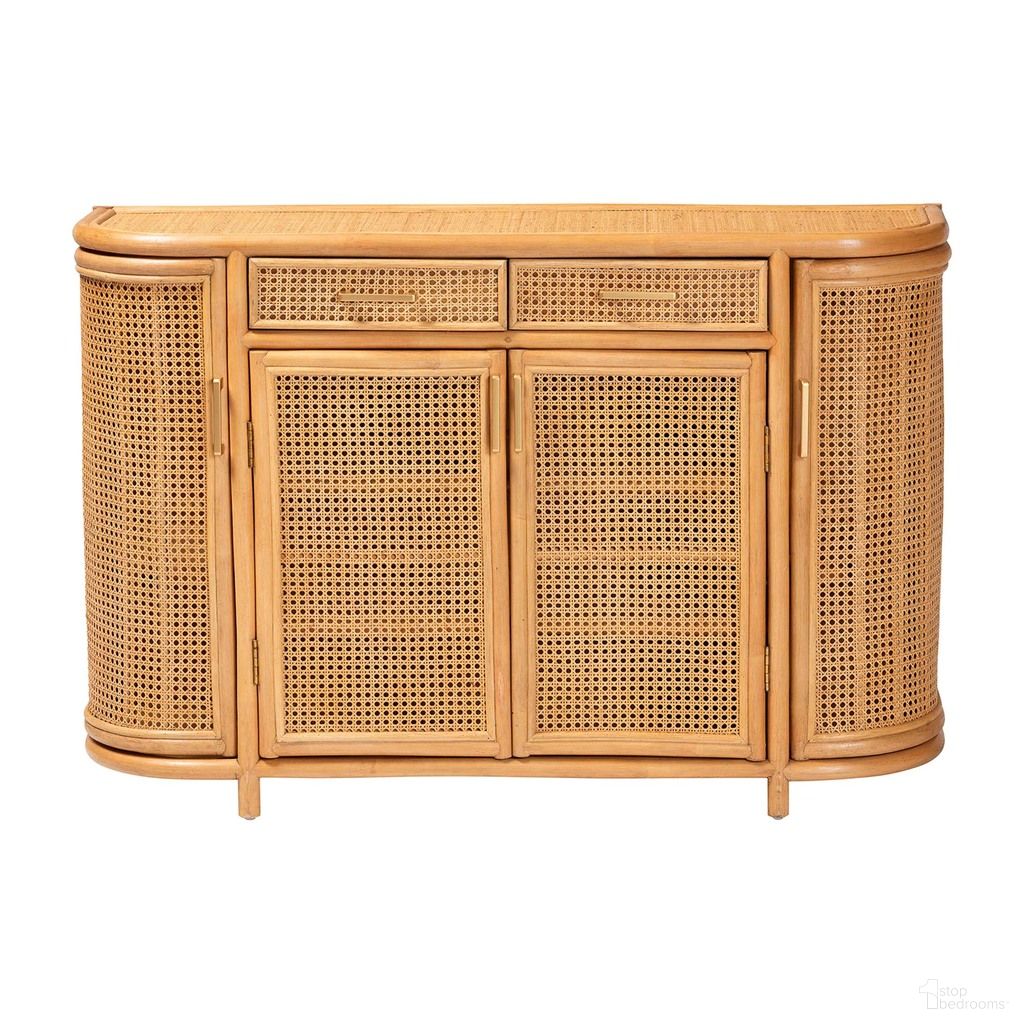 McKenna Natural Rattan Sideboard In Light Honey