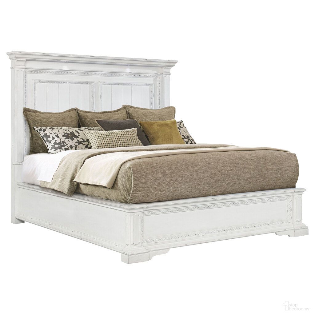 The appearance of McKinney Eastern King LED Light Panel Bed In Vintage White designed by Coaster in the traditional interior design. This vintage white piece of furniture was selected by 1StopBedrooms from McKinney Collection to add a touch of cosiness and style into your home. Sku: 215871KEB1;215871KEB2;215871KEB3. Bed Type: Panel Bed. Bed Size: King. Material: Plywood.