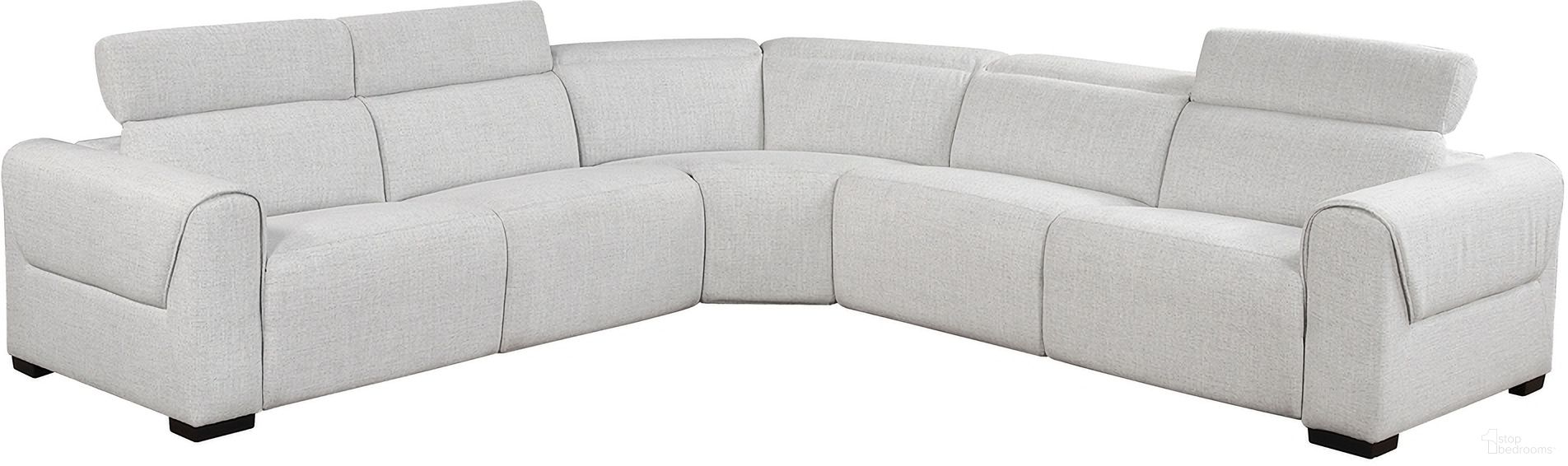 The appearance of McPherson 5-Piece Modular Power Reclining Sectional with Power Headrests and Charging Ports In Beige designed by Homelegance in the modern / contemporary interior design. This beige piece of furniture was selected by 1StopBedrooms from McPherson Collection to add a touch of cosiness and style into your home. Sku: 9455CLD-AC;9455CLD-ARPWH;9455CLD-CR;9455CLD-LRPWH;9455CLD-RRPWH. Material: Chenille.