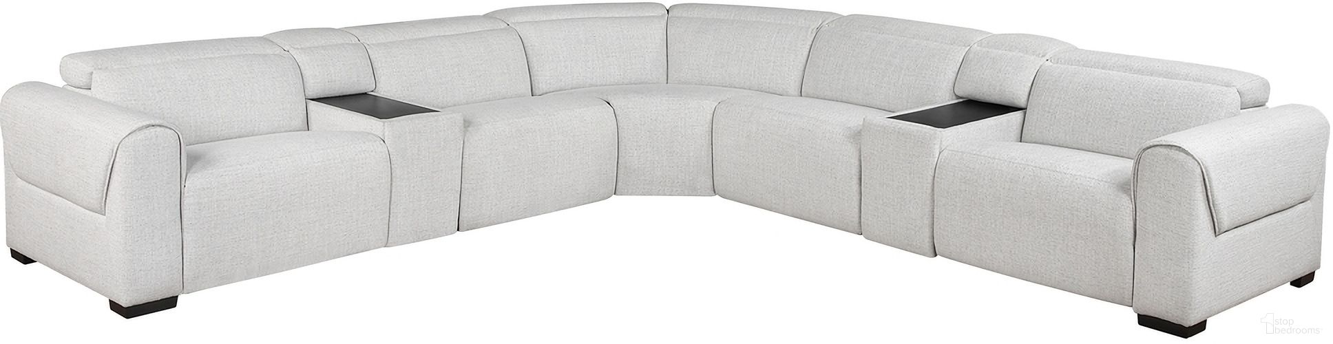 The appearance of McPherson 7-Piece Modular Power Reclining Sectional with Power Headrests In Beige designed by Homelegance in the modern / contemporary interior design. This beige piece of furniture was selected by 1StopBedrooms from McPherson Collection to add a touch of cosiness and style into your home. Sku: 9455CLD-AC;9455CLD-ARPWH;9455CLD-CR;9455CLD-CN;9455CLD-CN;9455CLD-LRPWH;9455CLD-RRPWH. Material: Chenille.