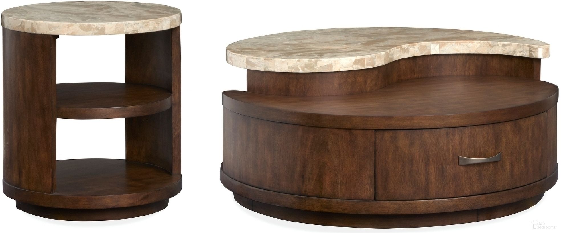 Mcpherson Round Occasional Table Set In Burnt Umber