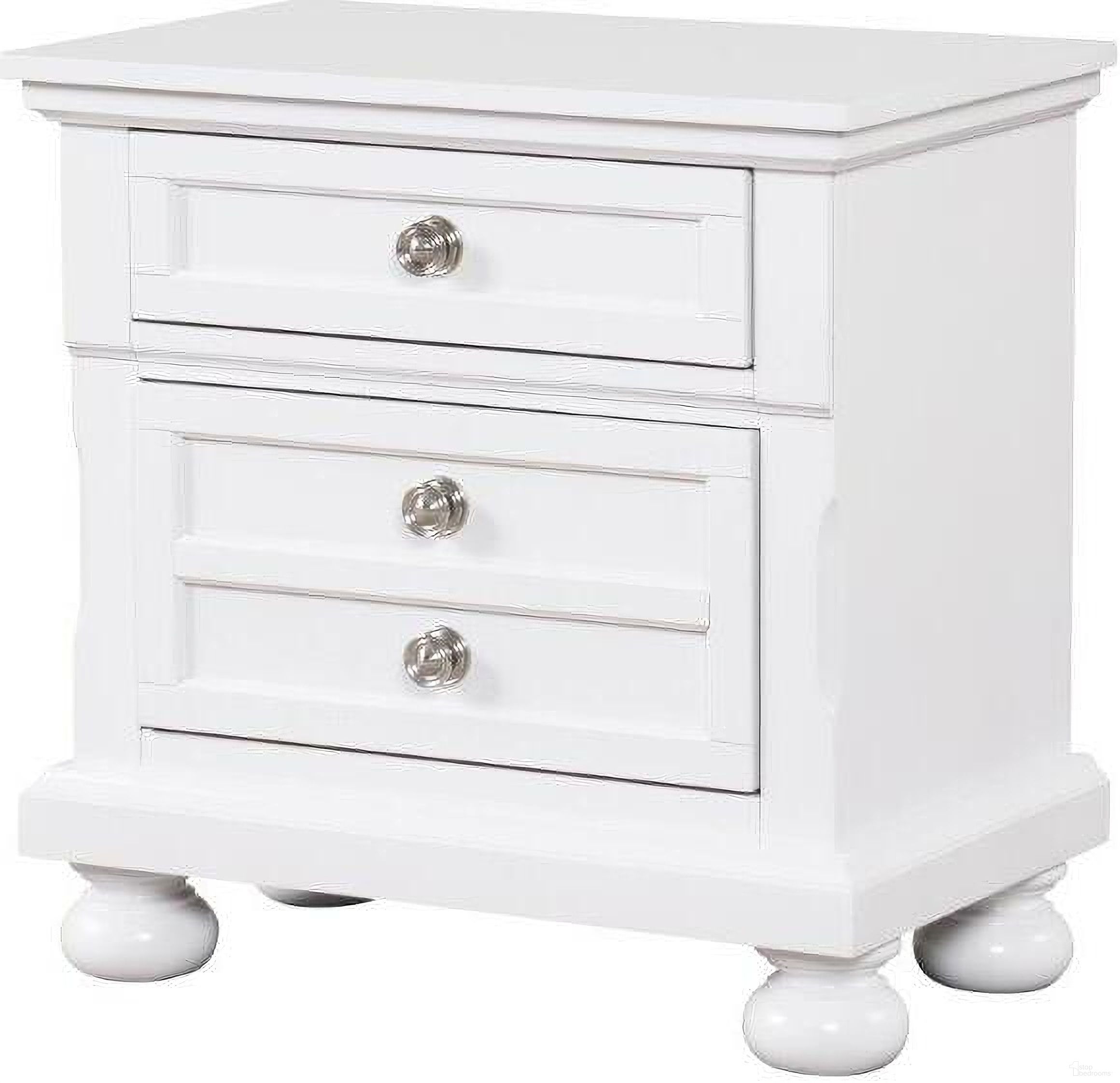 The appearance of Meade Nightstand In White designed by Glory in the modern / contemporary interior design. This white piece of furniture was selected by 1StopBedrooms from Meade Collection to add a touch of cosiness and style into your home. Sku: G8975-N. Material: Wood.