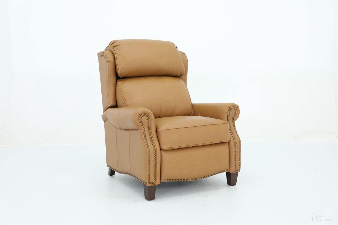 The appearance of Meade Push Thru The Arms Recliner In Brandy designed by BarcaLounger in the traditional interior design. This brandy piece of furniture  was selected by 1StopBedrooms from Meade Collection to add a touch of cosiness and style into your home. Sku: 73058530883. Material: Leather.