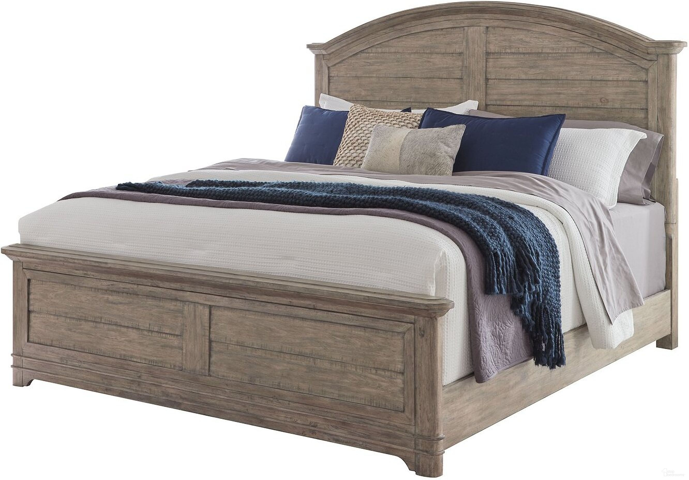 The appearance of Meadowbrook Arched King Bed In Sand designed by American Woodcrafters in the country / farmhouse interior design. This sand piece of furniture was selected by 1StopBedrooms from Meadowbrook Collection to add a touch of cosiness and style into your home. Sku: 2600-988;2600-962;2600-880. Bed Type: Panel Bed. Bed Size: King. Material: Solid Hardwood.