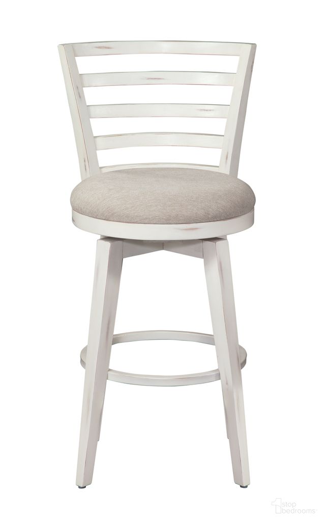 The appearance of Meadowbrook Bar Height Swivel Stool In White Wash designed by American Woodcrafters in the country / farmhouse interior design. This white wash piece of furniture was selected by 1StopBedrooms from Meadowbrook Collection to add a touch of cosiness and style into your home. Sku: D-2610-350-30F. Material: Mahogany.