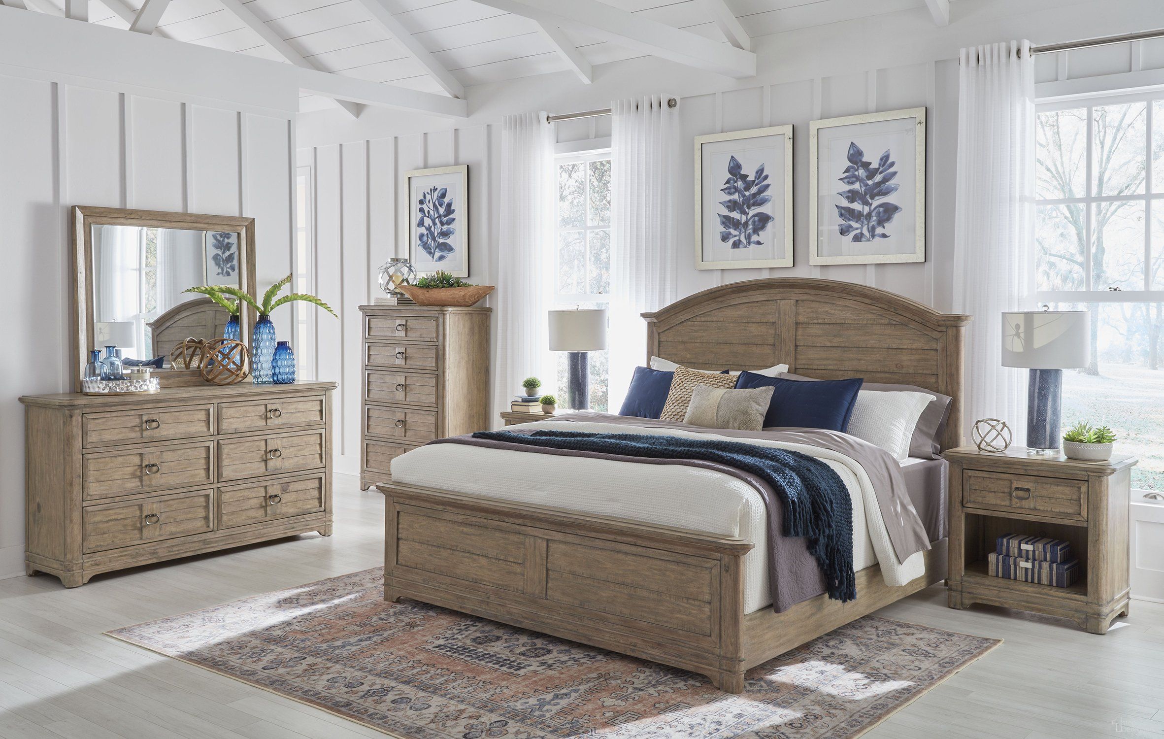 The appearance of Meadowbrook Bedroom Set In Sand designed by American Woodcrafters in the country / farmhouse interior design. This sand piece of furniture was selected by 1StopBedrooms from Meadowbrook Collection to add a touch of cosiness and style into your home. Sku: 2600-957;2600-952;2600-880;2600-410. Bed Size: Queen. Material: Solid Hardwood.
