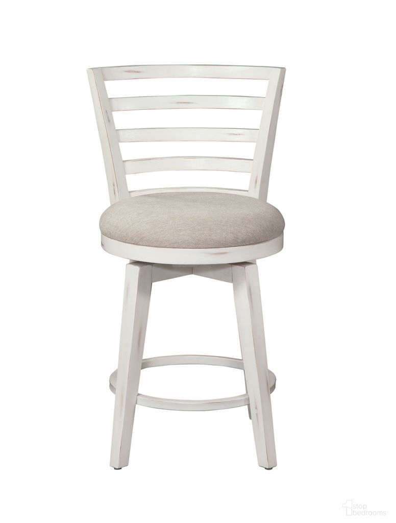 Meadowbrook Counter Height Swivel Stool In White Wash