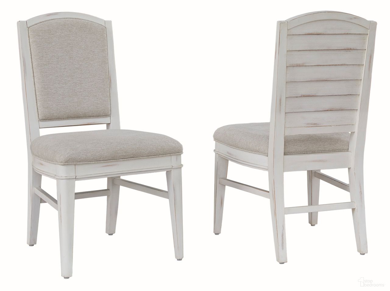 Meadowbrook Upholstered Side Chair Set of 2 In White Wash