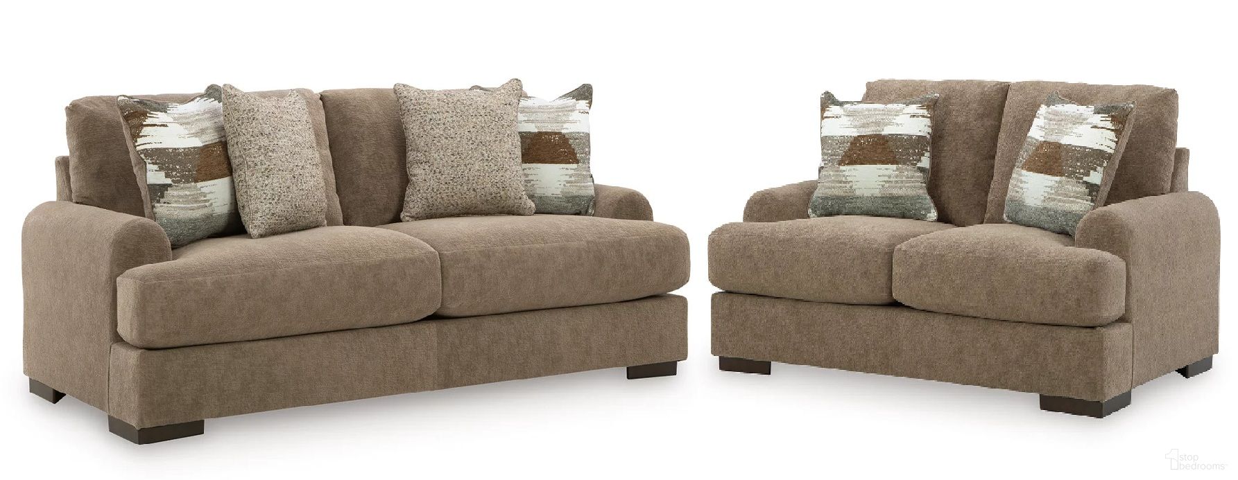 The appearance of Meadowleaf Living Room Set In Pecan designed by Signature Design by Ashley in the modern / contemporary interior design. This pecan piece of furniture was selected by 1StopBedrooms from Meadowleaf Collection to add a touch of cosiness and style into your home. Sku: NC8150538;NC8150535. Material: Fabric.