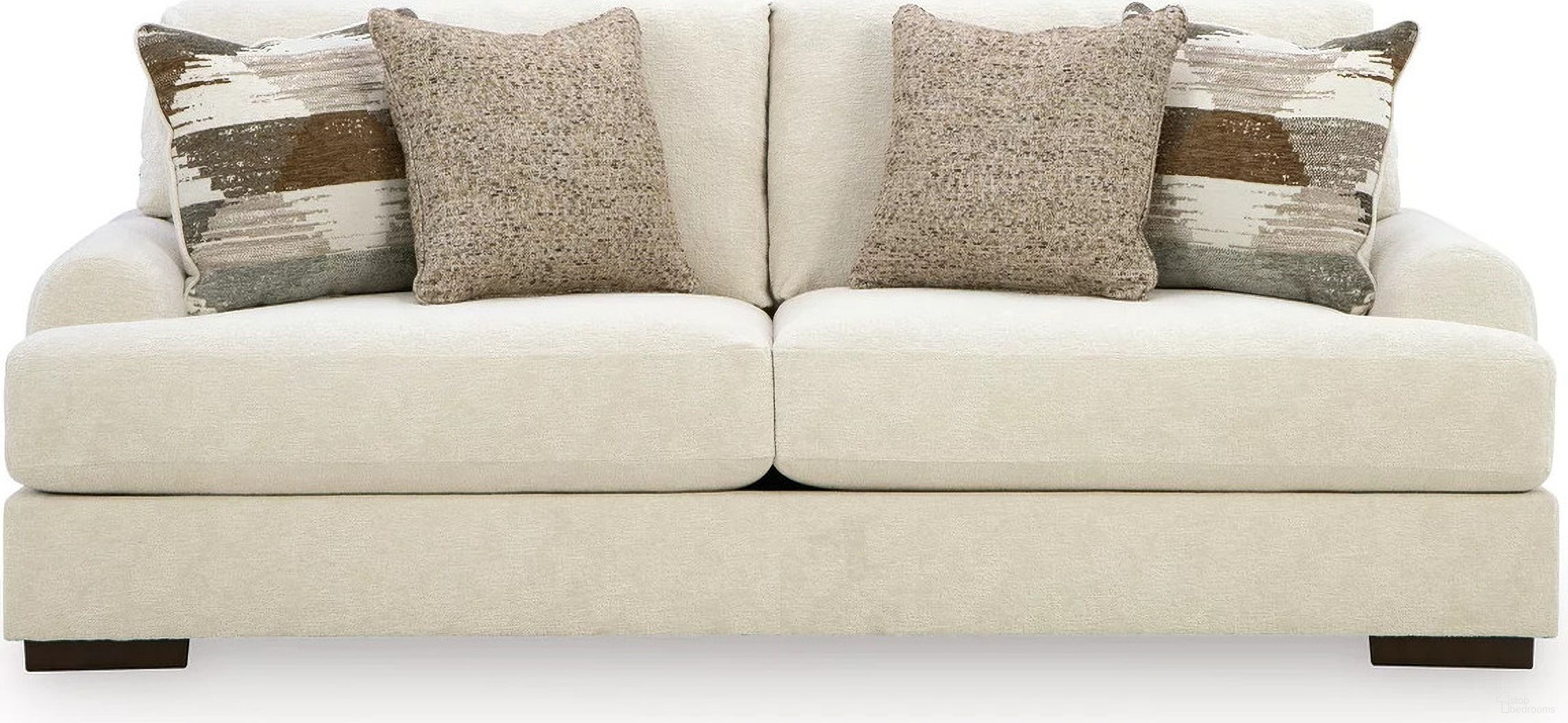 The appearance of Meadowleaf Sofa In Sand designed by Signature Design by Ashley in the modern / contemporary interior design. This sand piece of furniture was selected by 1StopBedrooms from Meadowleaf Collection to add a touch of cosiness and style into your home. Sku: NC8150638. Material: Fabric.