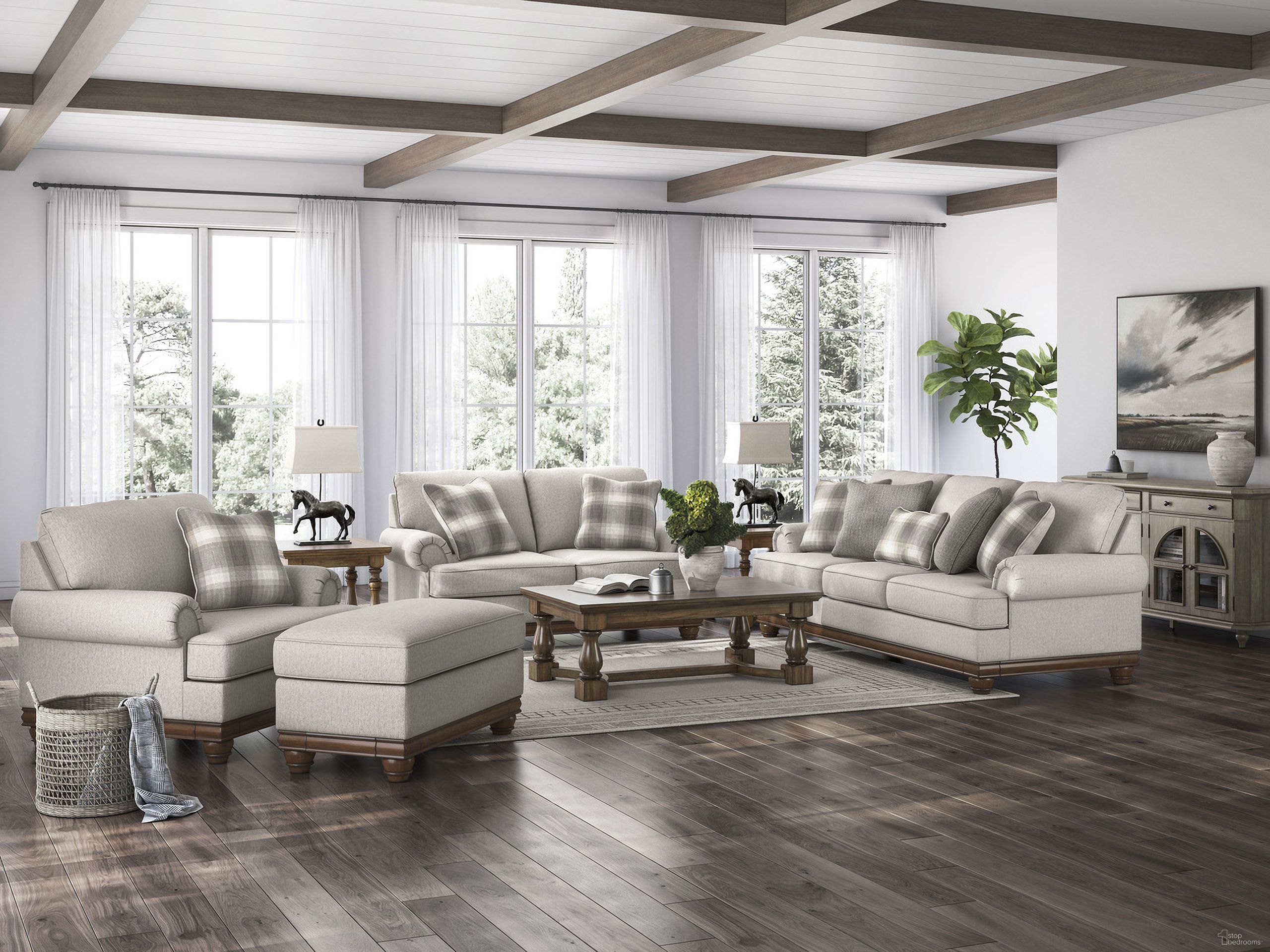 The appearance of Meadowview Living Room Set In Sandstone designed by Signature Design by Ashley in the traditional interior design. This sandstone piece of furniture was selected by 1StopBedrooms from Meadowview Collection to add a touch of cosiness and style into your home. Sku: NC5680338;NC5680335. Material: Polyester.