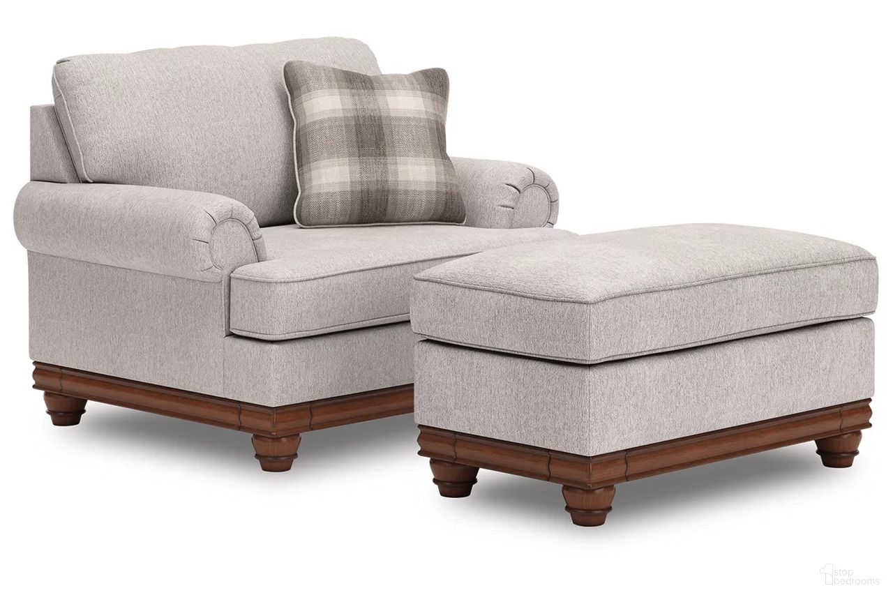 The appearance of Meadowview Oversized Chair and Ottoman In Sandstone designed by Signature Design by Ashley in the traditional interior design. This sandstone piece of furniture was selected by 1StopBedrooms from Meadowview Collection to add a touch of cosiness and style into your home. Sku: NC5680314;NC5680323. Material: Fabric.
