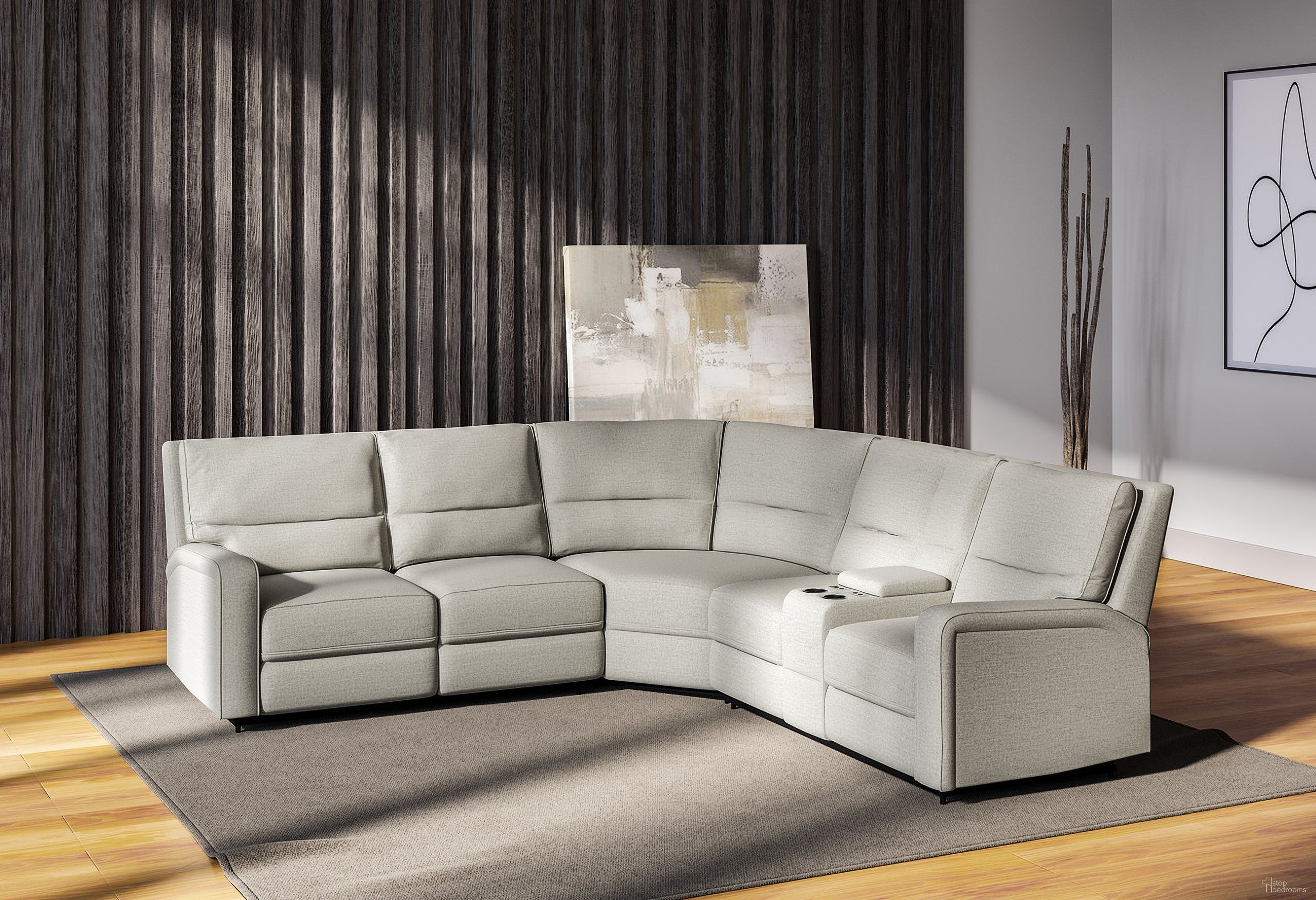 Medford Power 3 Seat Reclining Sectional In Tan