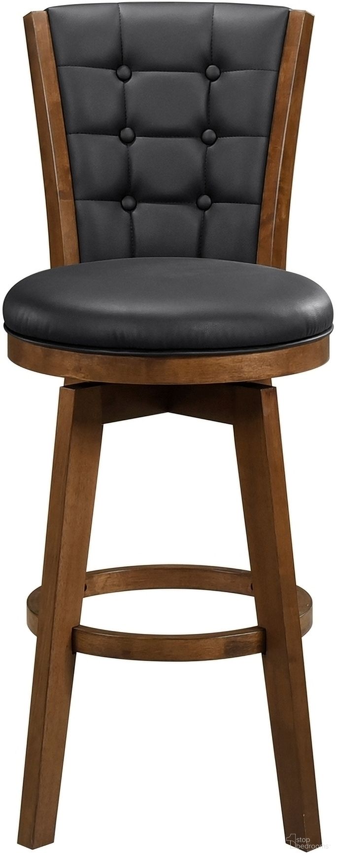 The appearance of Medford Swivel Pub Height Chair Set of 2 In Chestnut and Black designed by Homelegance in the modern / contemporary interior design. This chestnut and black piece of furniture was selected by 1StopBedrooms from Medford Collection to add a touch of cosiness and style into your home. Sku: 5505-29BKS. Material: Faux Leather.