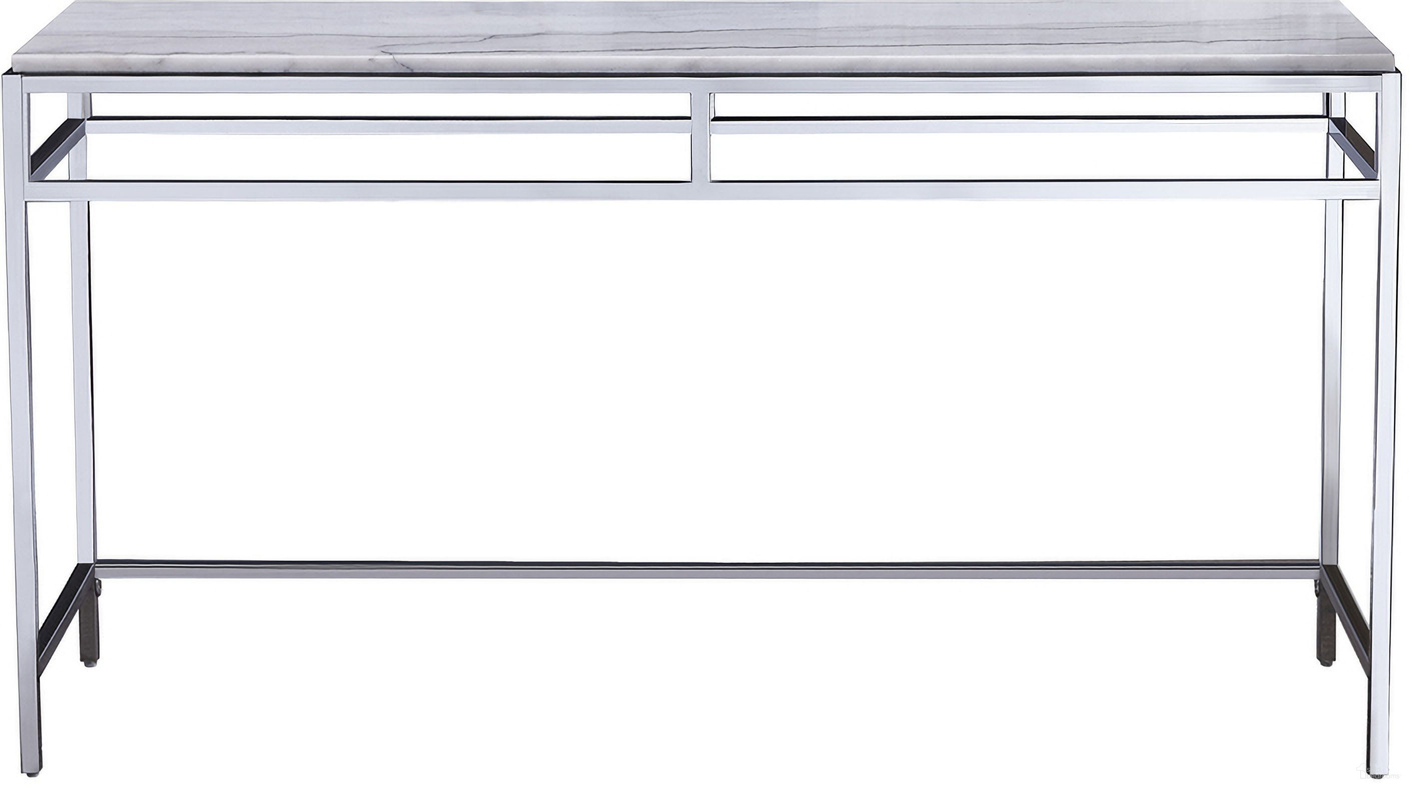 The appearance of Medine Raiden Rectangle Console Table In White designed by Bassett Mirror Company in the modern / contemporary interior design. This white piece of furniture was selected by 1StopBedrooms from Medine Collection to add a touch of cosiness and style into your home. Sku: 3356-LR-400T;3356-LR-400B. Material: Metal.